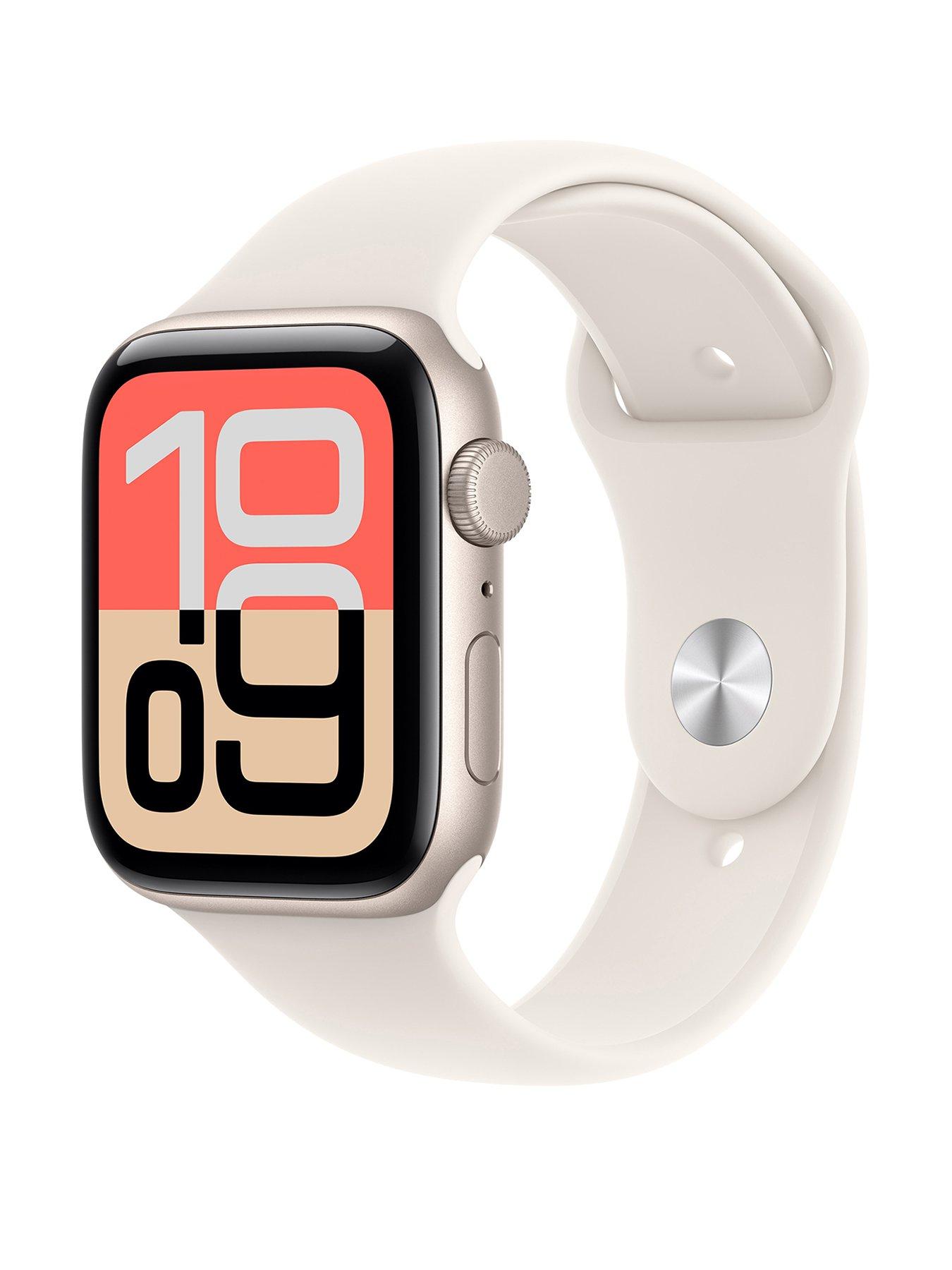 Apple Watch SE 3 (GPS, 2025) 44mm Starlight Aluminium Case with Starlight Sport Band - S/M