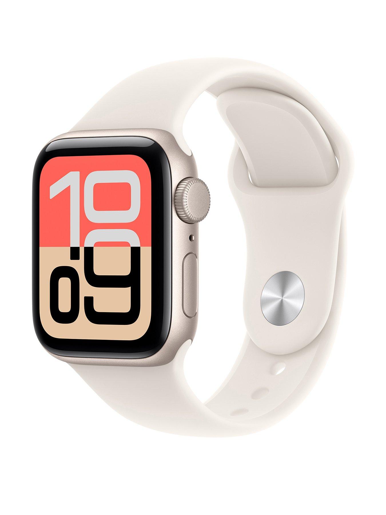 Apple Watch SE 3 (GPS + Cellular, 2025) 40mm Starlight Aluminium Case with Starlight Sport Band - M/L