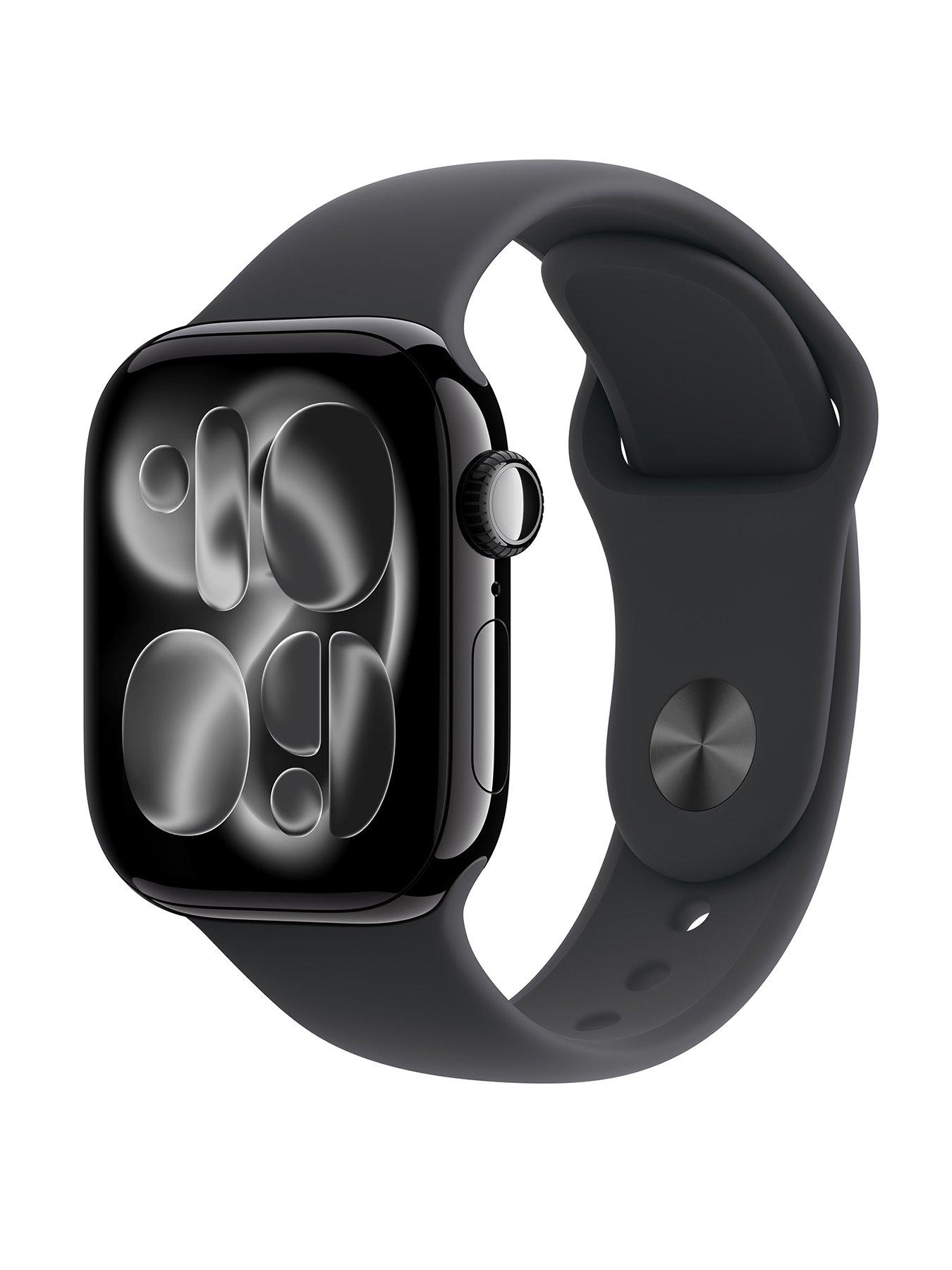 Apple Watch Series 11 (GPS) 42mm Jet Black Aluminium Case with Black Sport Band - S/M