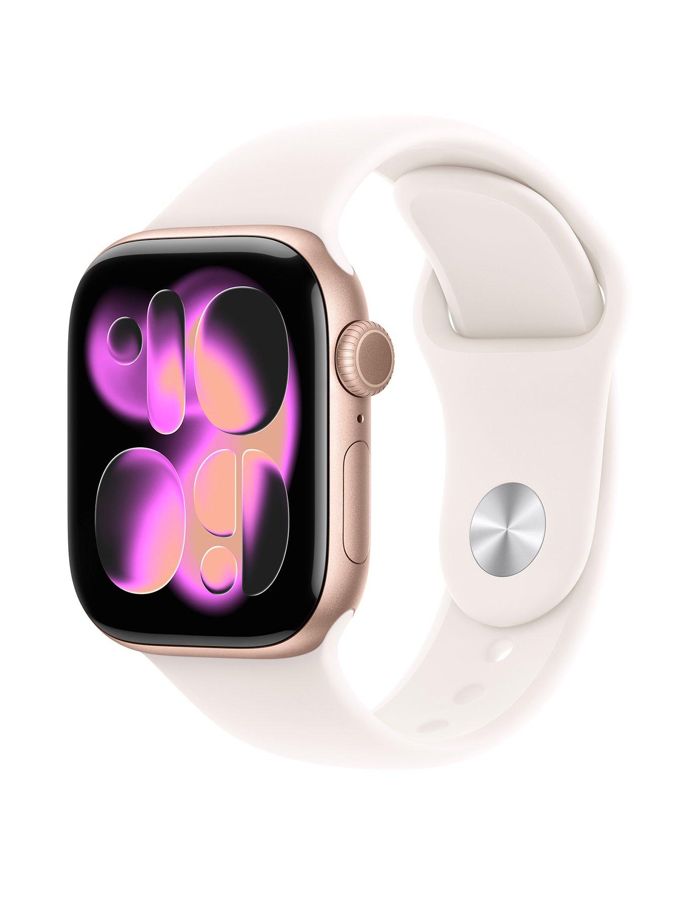 Image 1 of 8 of Apple Watch Series 11 (GPS) 42mm&nbsp;Rose Gold Aluminium Case with Light Blush Sport Band - S/M
