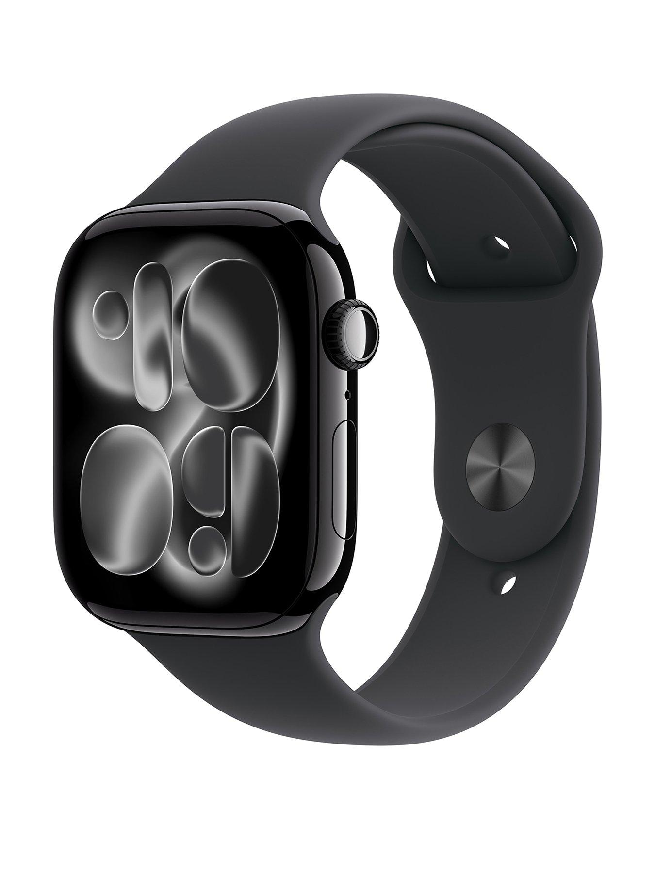 Apple Watch Series 11 (GPS) 46mm Jet Black Aluminium Case with Black Sport Band - S/M