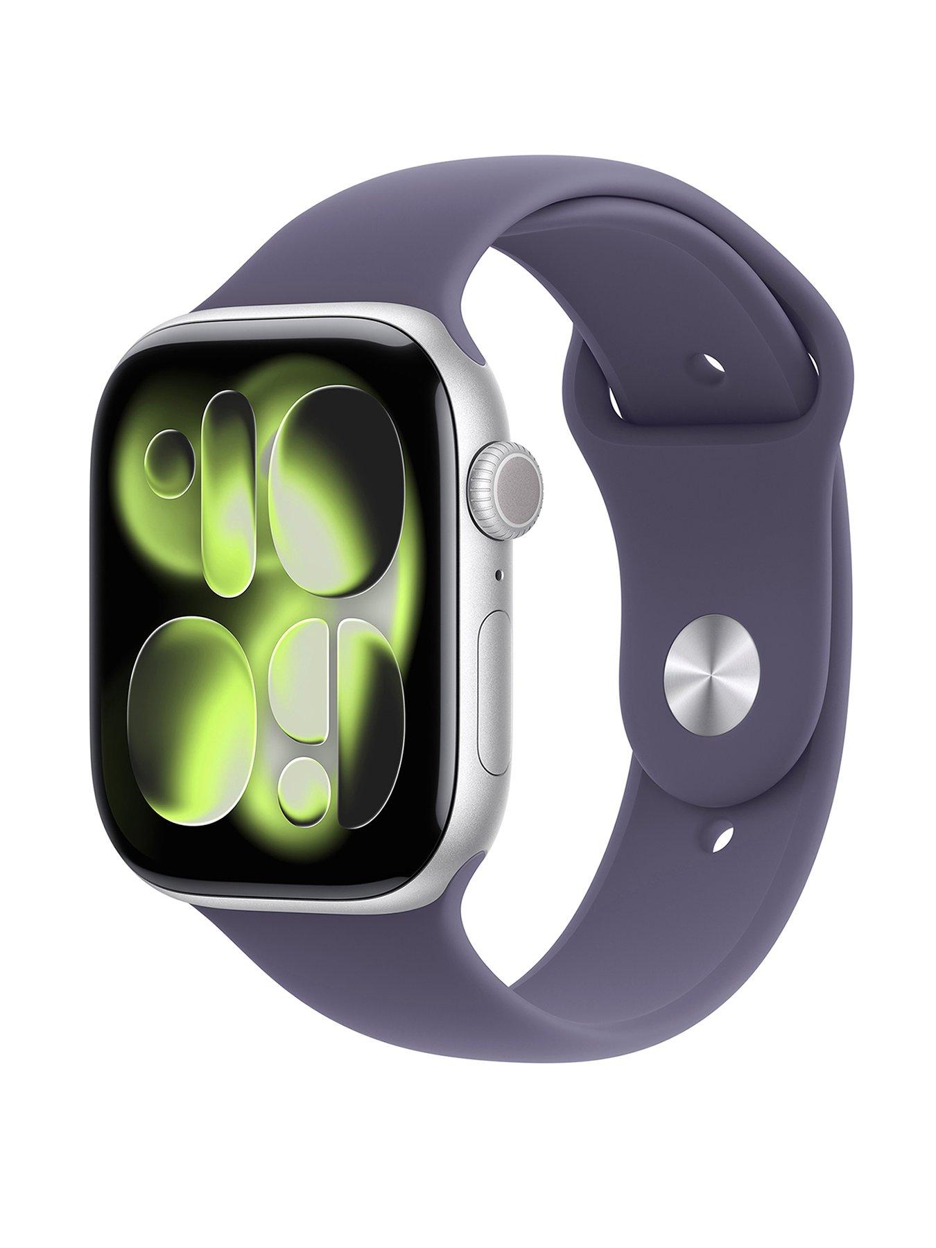 Apple Watch Series 11 (GPS) 46mm Silver Aluminium Case with Purple Fog Sport Band - M/L