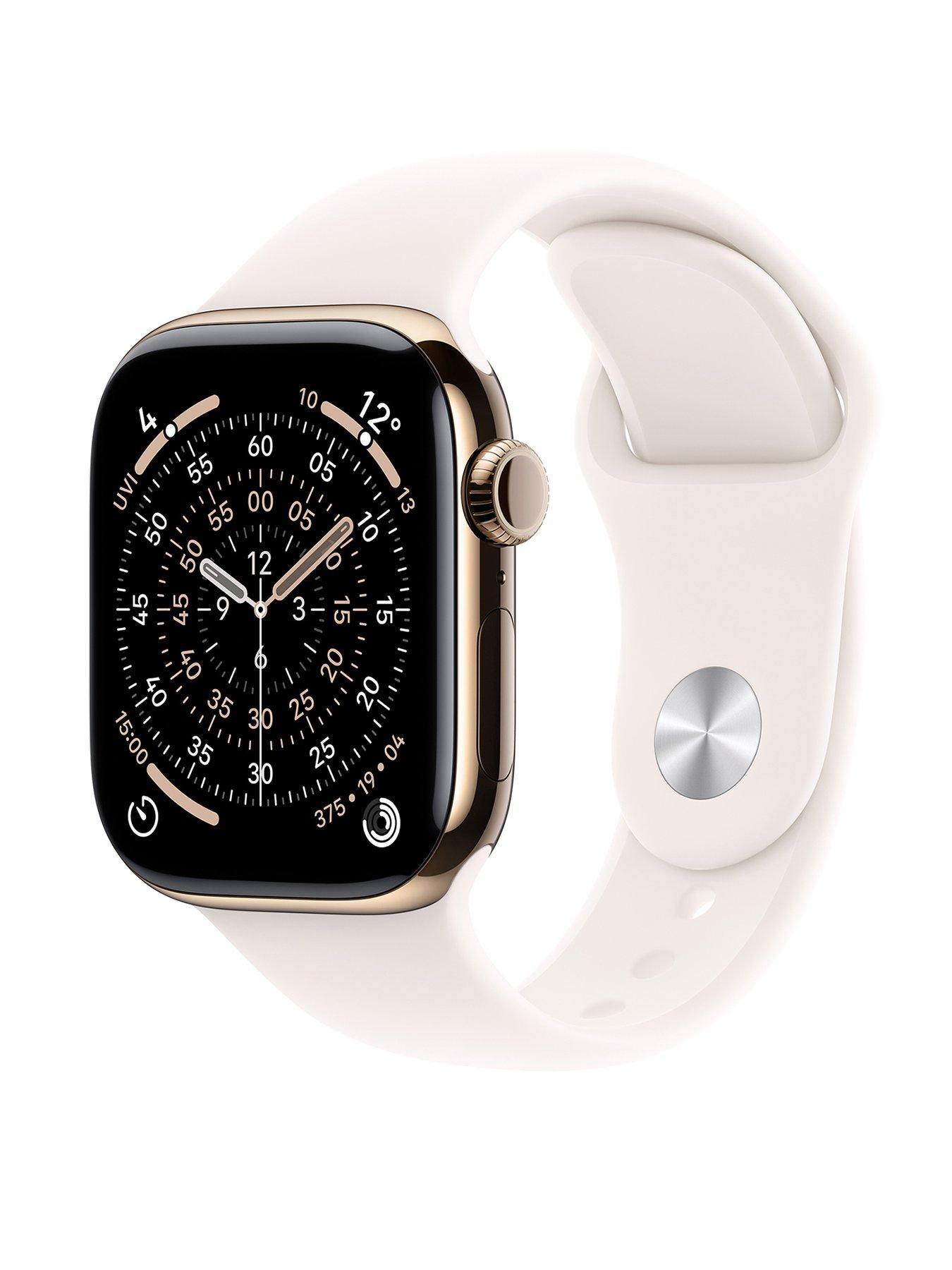 Apple Watch Series 11 (GPS + Cellular, 2025) 42mm Gold Titanium Case with Light Blush Sport Band - S/M