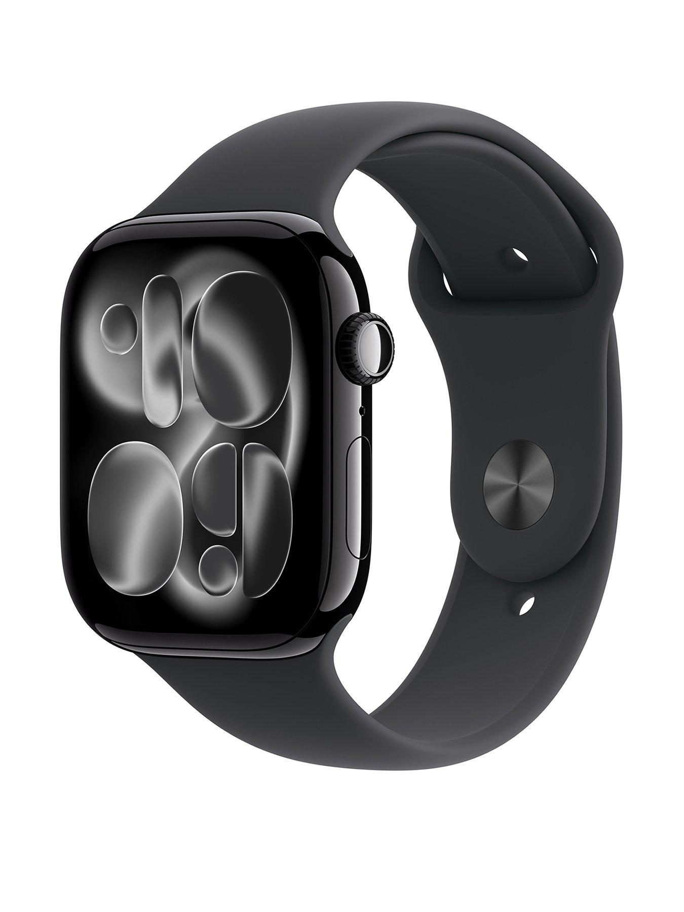 Apple Watch Series 11 (GPS + Cellular, 2025) 46mm Jet Black Aluminium Case with Black Sport Band - M/L