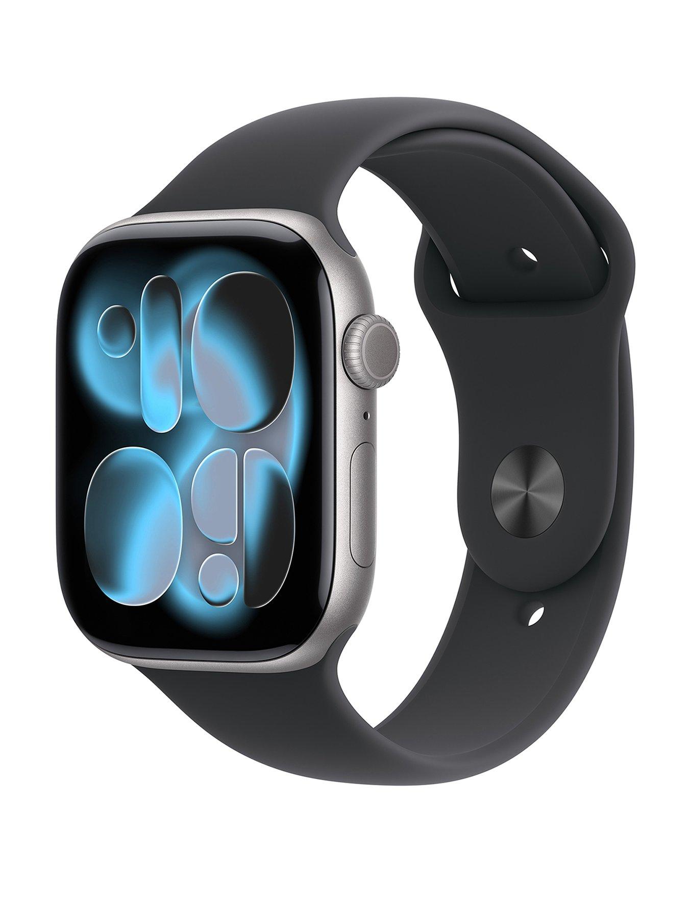 Apple Watch Series 11 (GPS + Cellular, 2025) 46mm Space Grey Aluminium Case with Black Sport Band - S/M