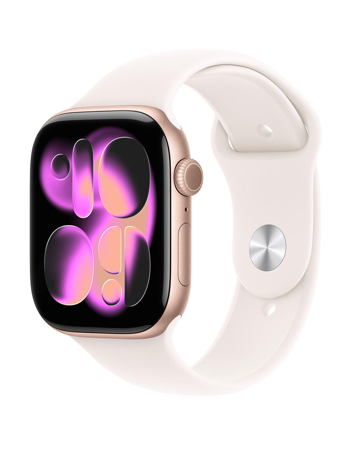 Apple Watch Series 11 (GPS + Cellular, 2025) 46mm Rose Gold Aluminium Case with Light Blush Sport Band - S/M