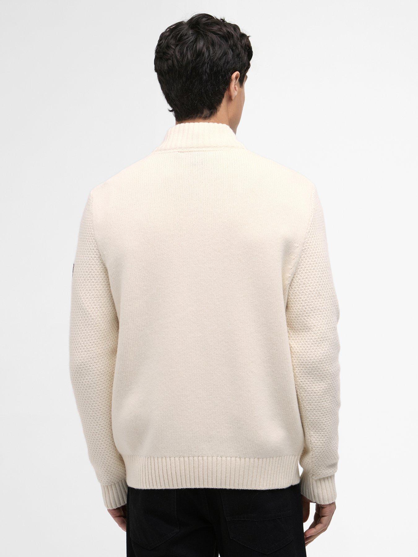 Image 2 of 5 of Barbour International Enfield Funnel Neck Knitted Jumper - White