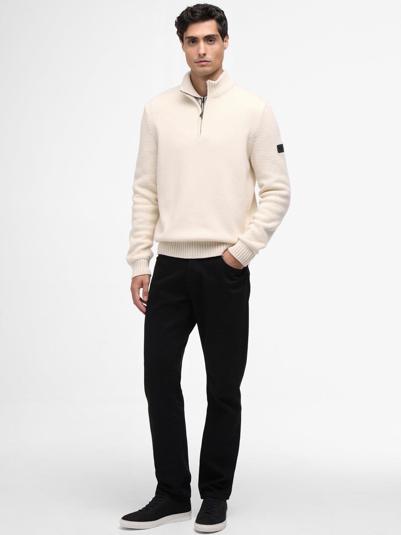 Image 3 of 5 of Barbour International Enfield Funnel Neck Knitted Jumper - White