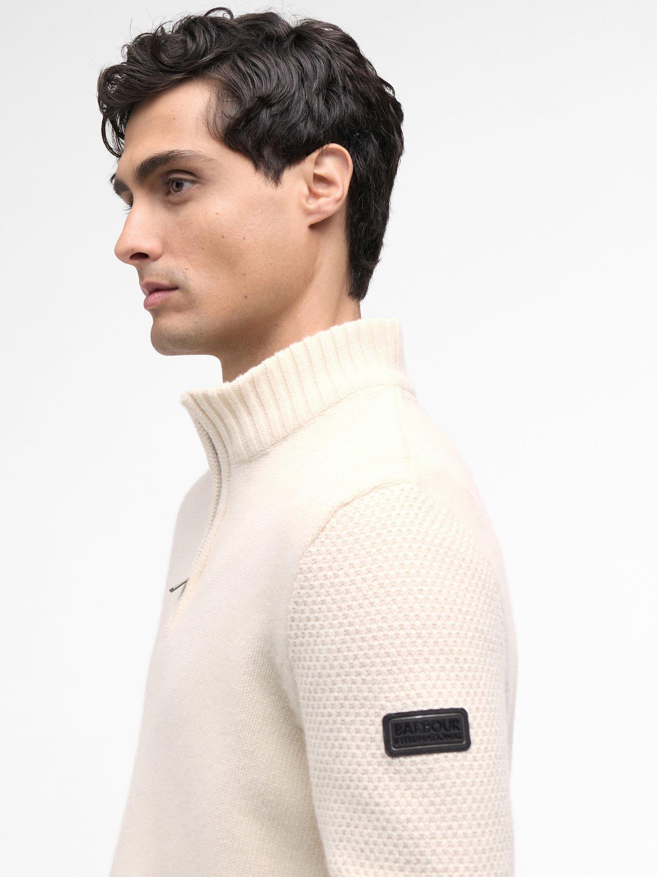 Image 4 of 5 of Barbour International Enfield Funnel Neck Knitted Jumper - White