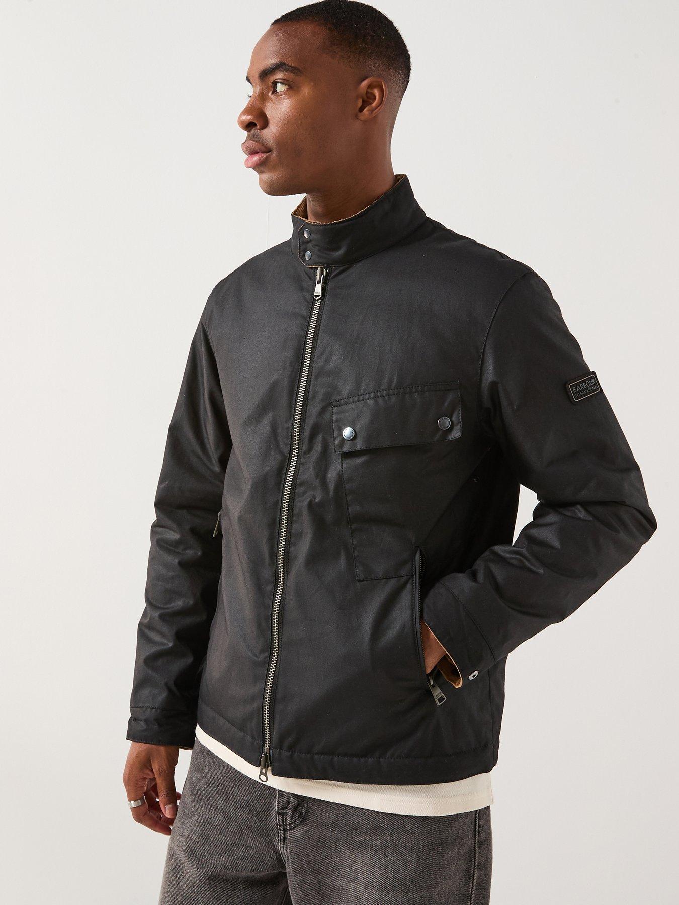 Barbour International Chard Angled Pocket Wax Jacket - Black