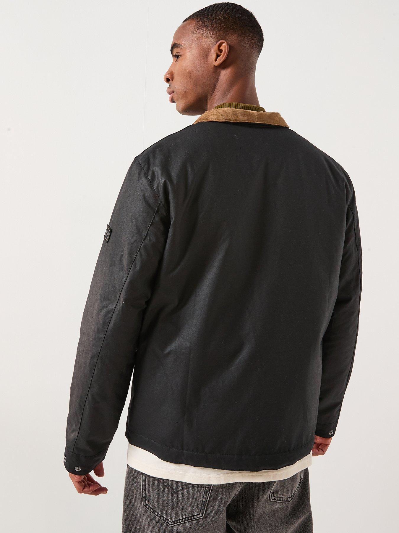 Image 2 of 6 of Barbour International Chard Angled Pocket Wax Jacket - Black