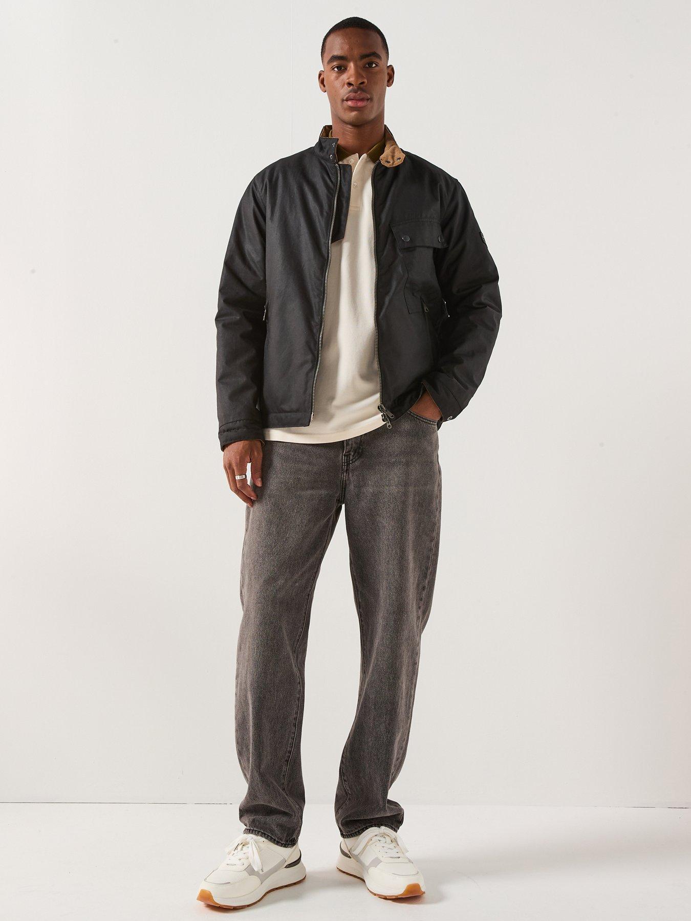 Image 3 of 6 of Barbour International Chard Angled Pocket Wax Jacket - Black