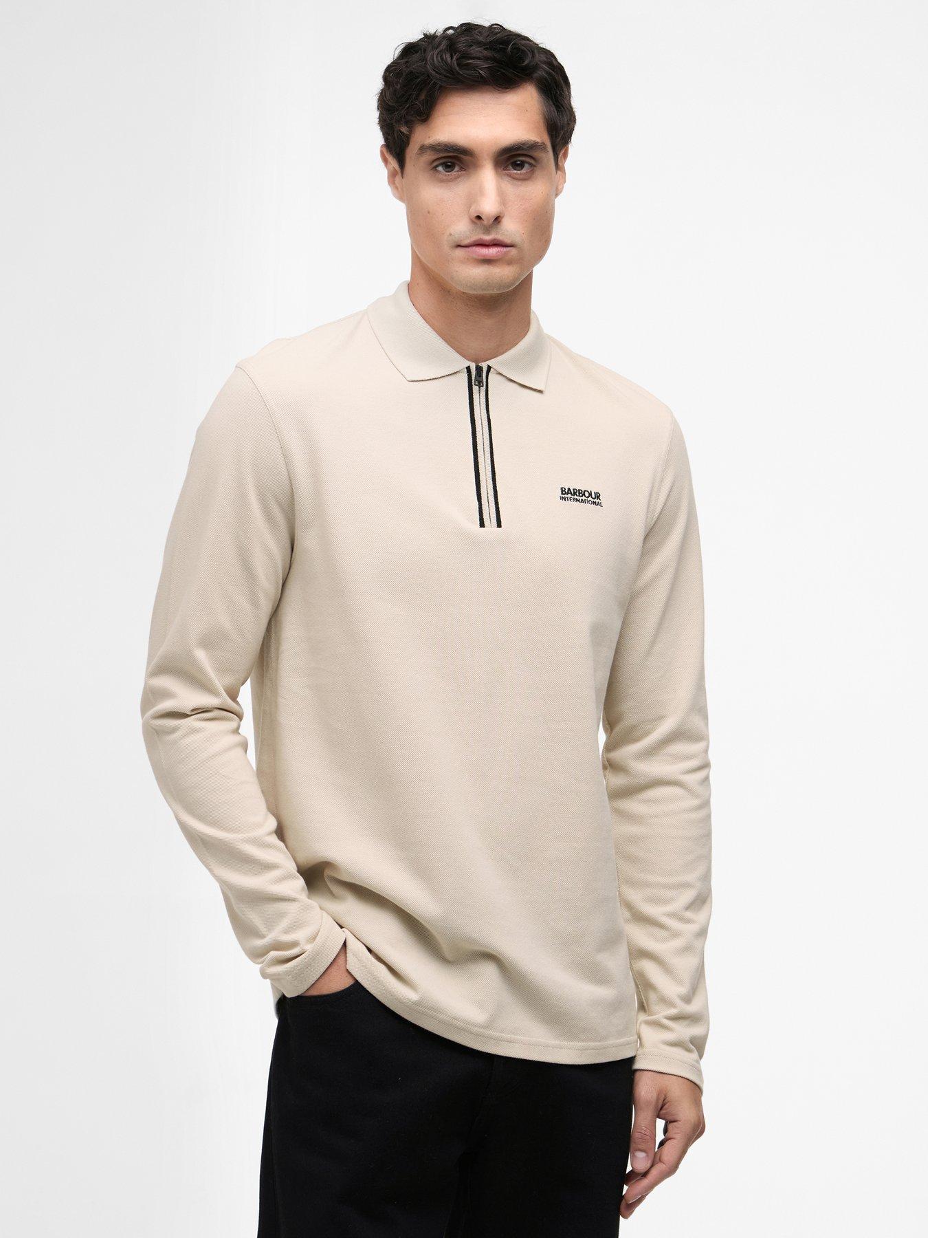 Barbour International Barbour International Marshall Long Sleeve Zipped Knitted Polo Shirt