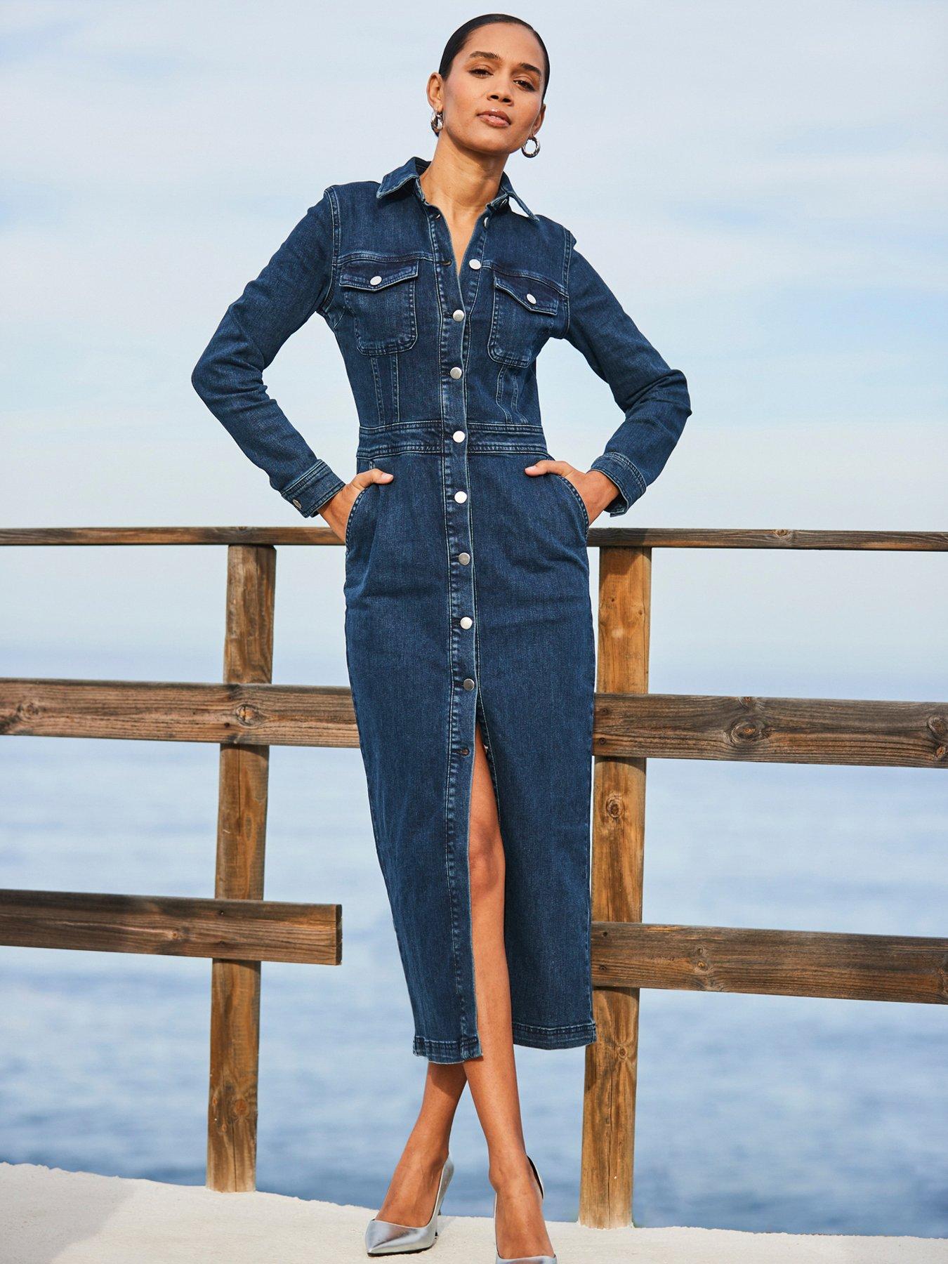 sosandar-dark-indigo-denim-long-sleeve-button-front-midi-dress-navydetail