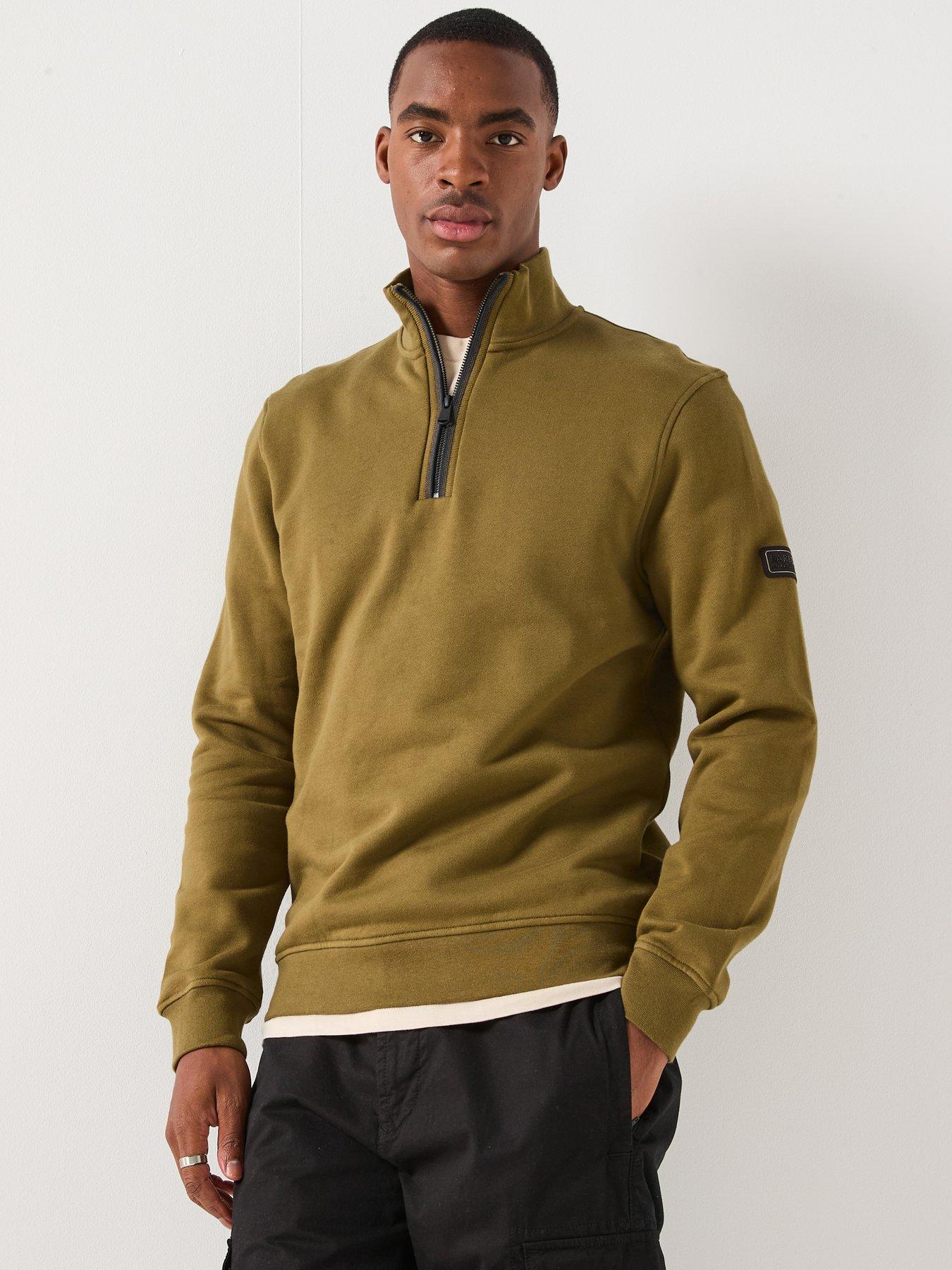 Barbour International Rufforth Half Zip Knitted Sweatshirt - Light Green