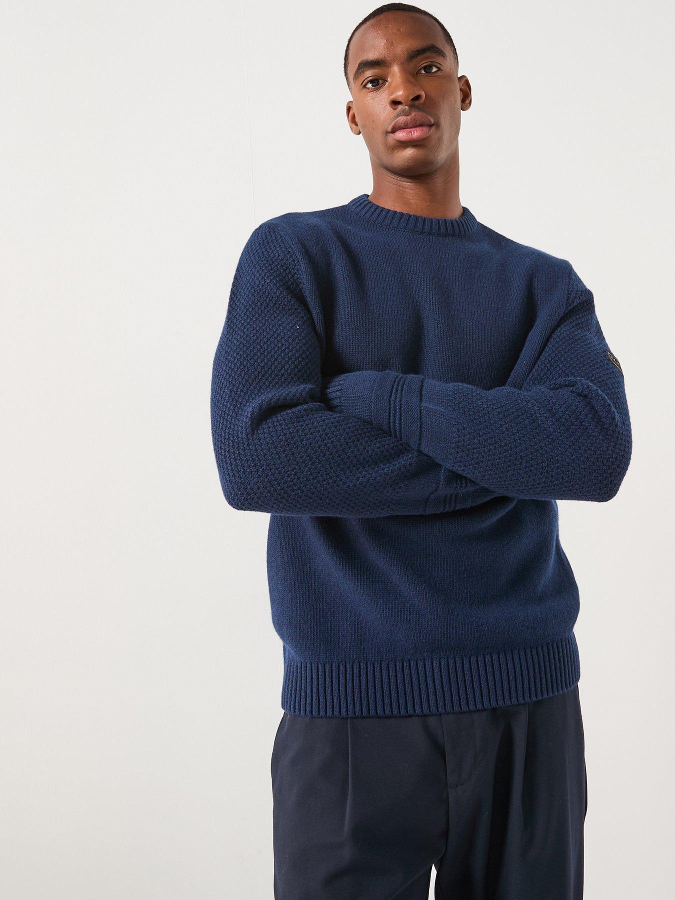 Barbour International Enfield Crew Neck Knitted Jumper - Navy
