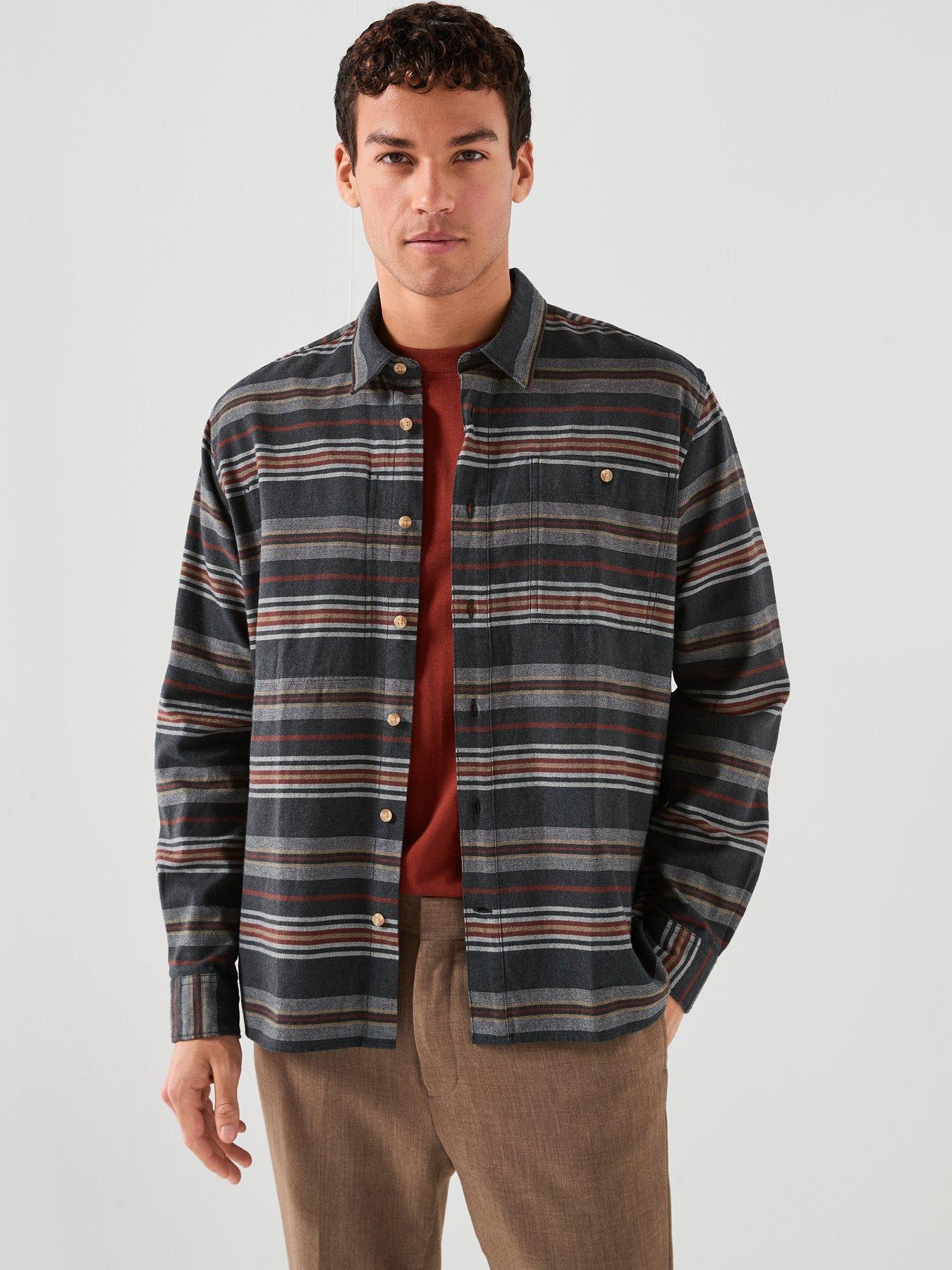 Barbour Blanket Strip Relaxed Fit Shirt - Dark Grey
