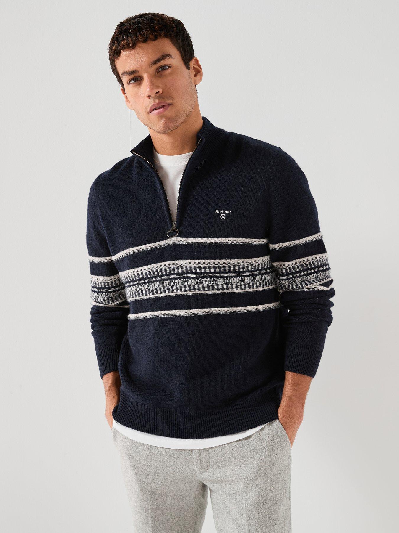 Barbour Kepwick Half Zip Fairisle Jumper - Navy