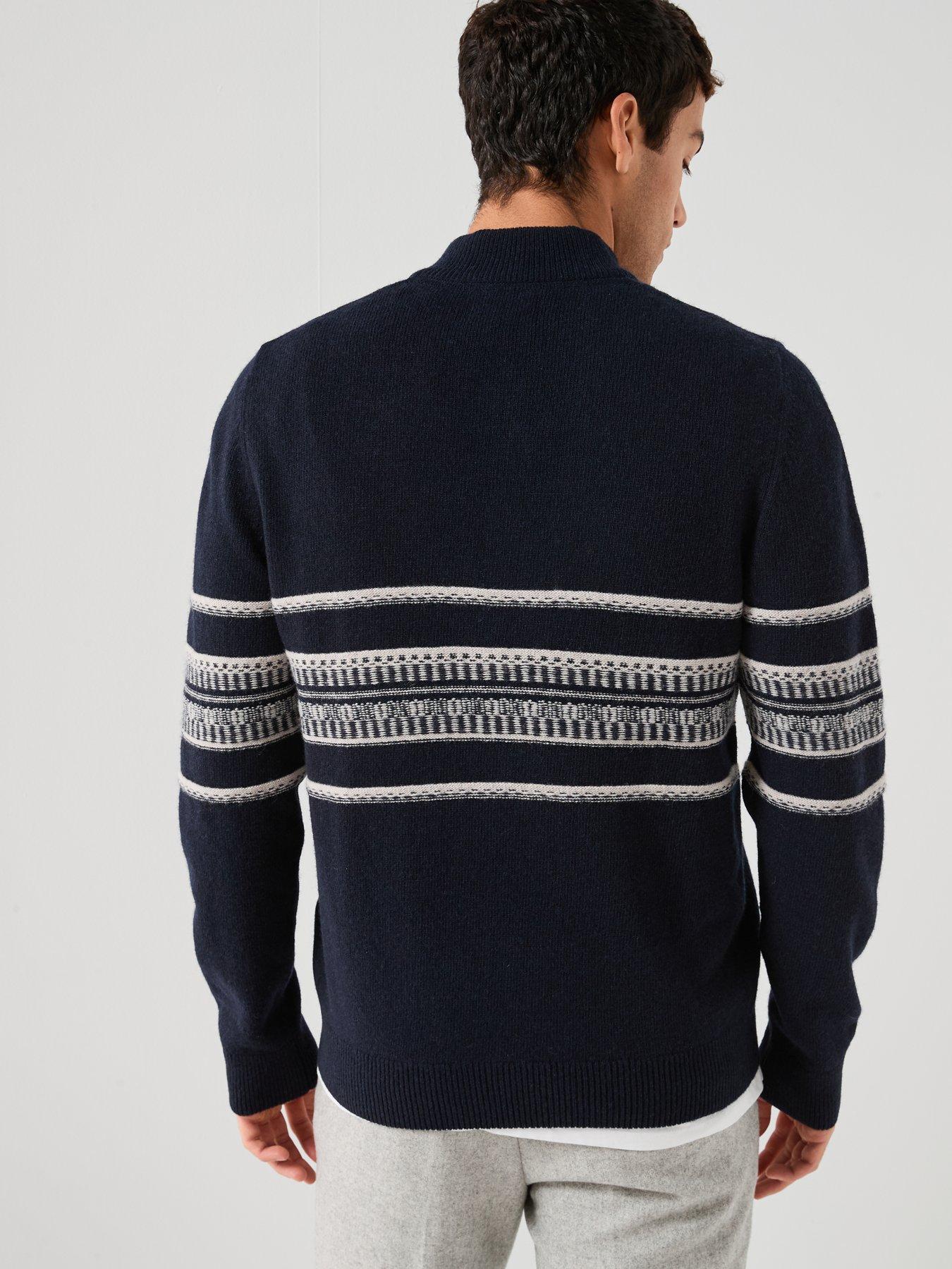 barbour-kepwick-half-zip-fairisle-jumper-navystillFront
