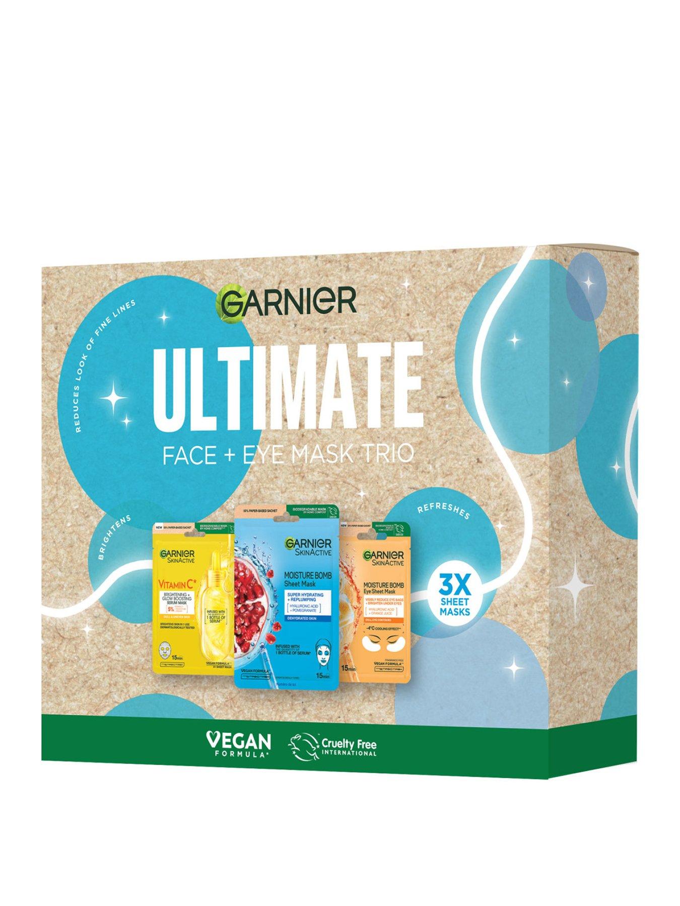 Garnier Garnier Ultimate Face  &  Eye Mask Trio Giftset - For skin in need of a refresh - Reduces look of fine lines  &  Brightens