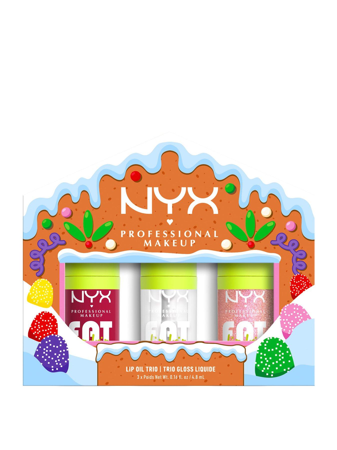 NYX PROFESSIONAL MAKEUP NYX Professional Makeup Holiday Fat Oil Trio Kit, up to 12HR Hydration, Non Sticky Finish, Lip Gloss