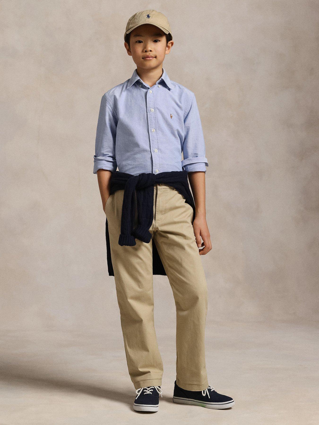 Image 2 of 5 of Polo Ralph Lauren Boys Long Sleeve Oxford Shirt - Blue