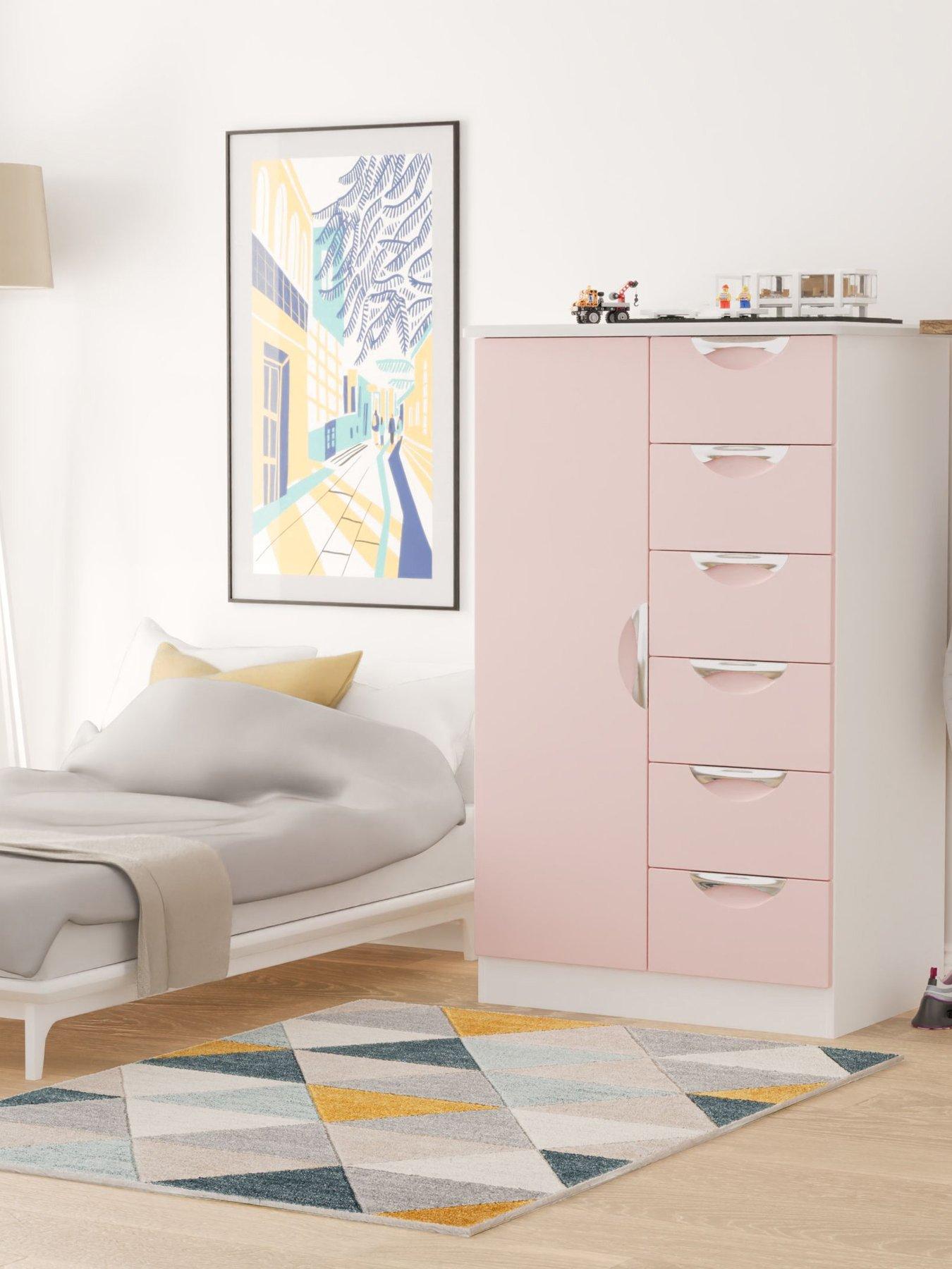 SWIFT Ella Ready Assembled Kids 1 Door 5 Drawer Wardrobe
