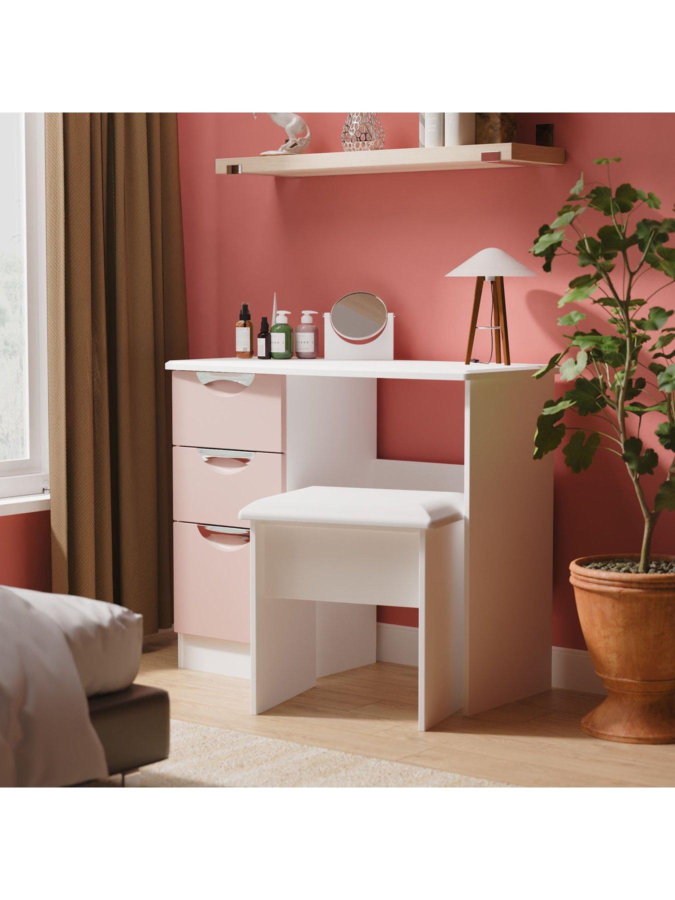 SWIFT Ella Ready Assembled Kids Dressing Table  &  Stool Set