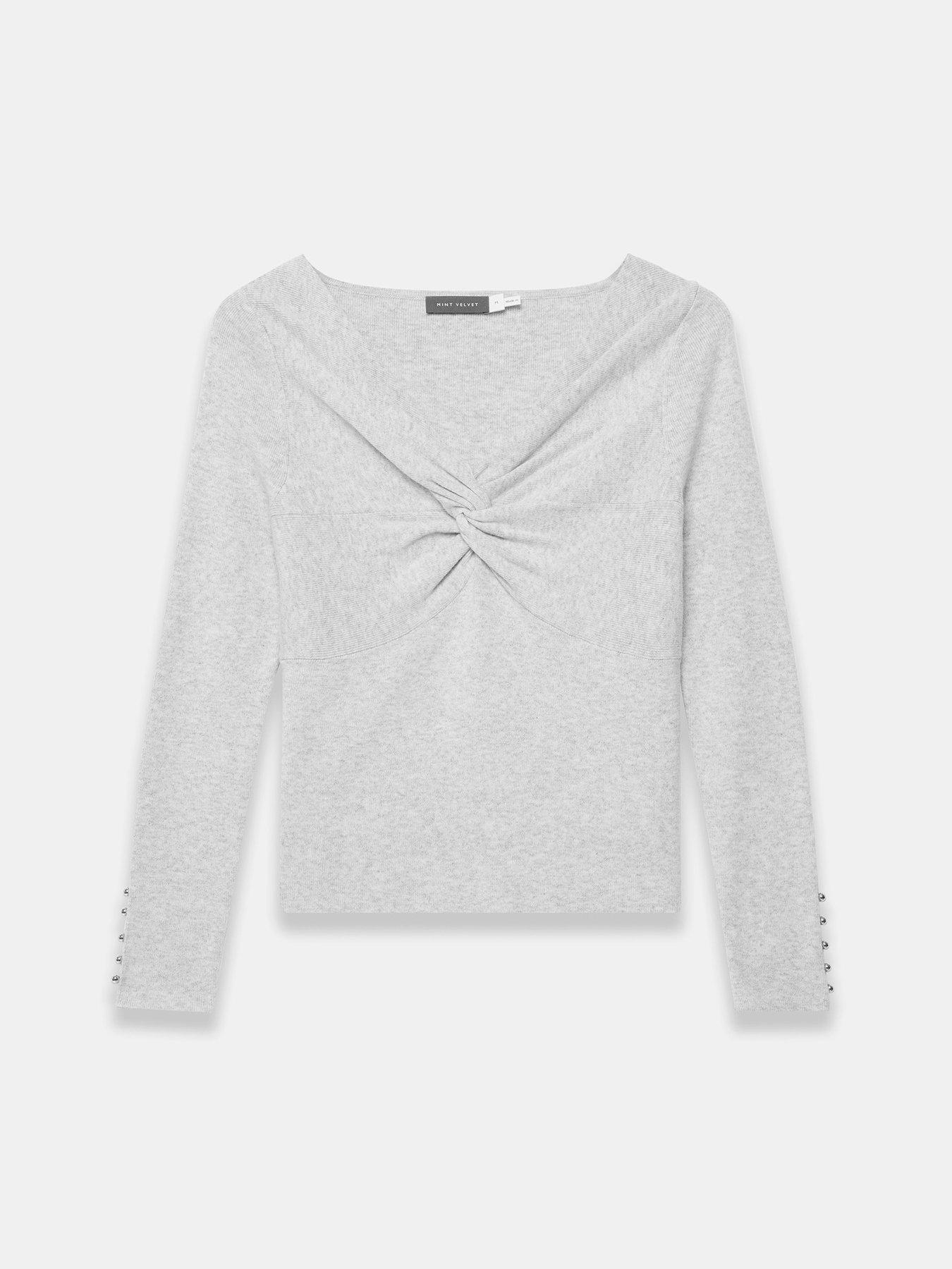 mint-velvet-twist-front-knit-top-greydetail