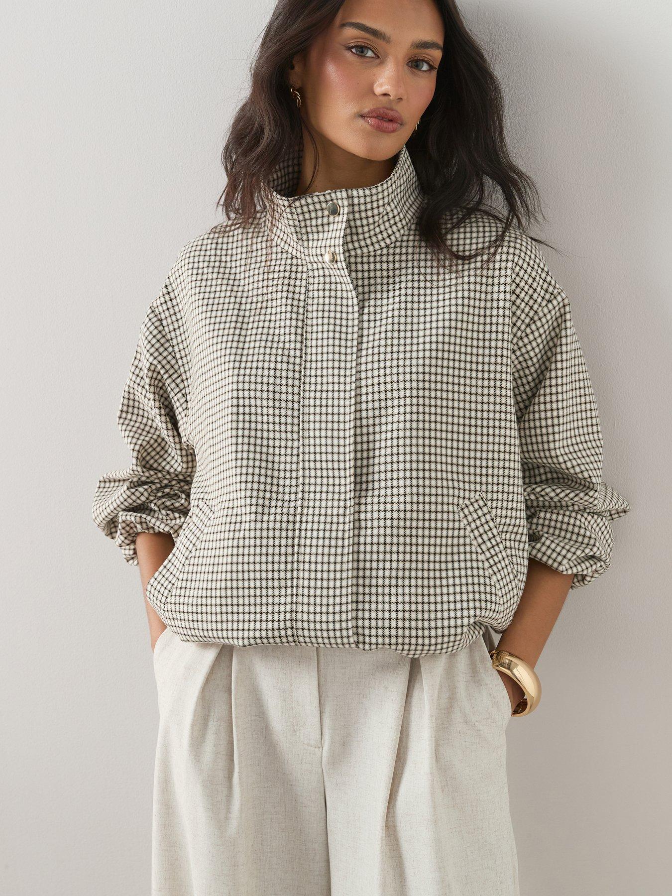 The Very Collection Bubble Hem Check Jacket