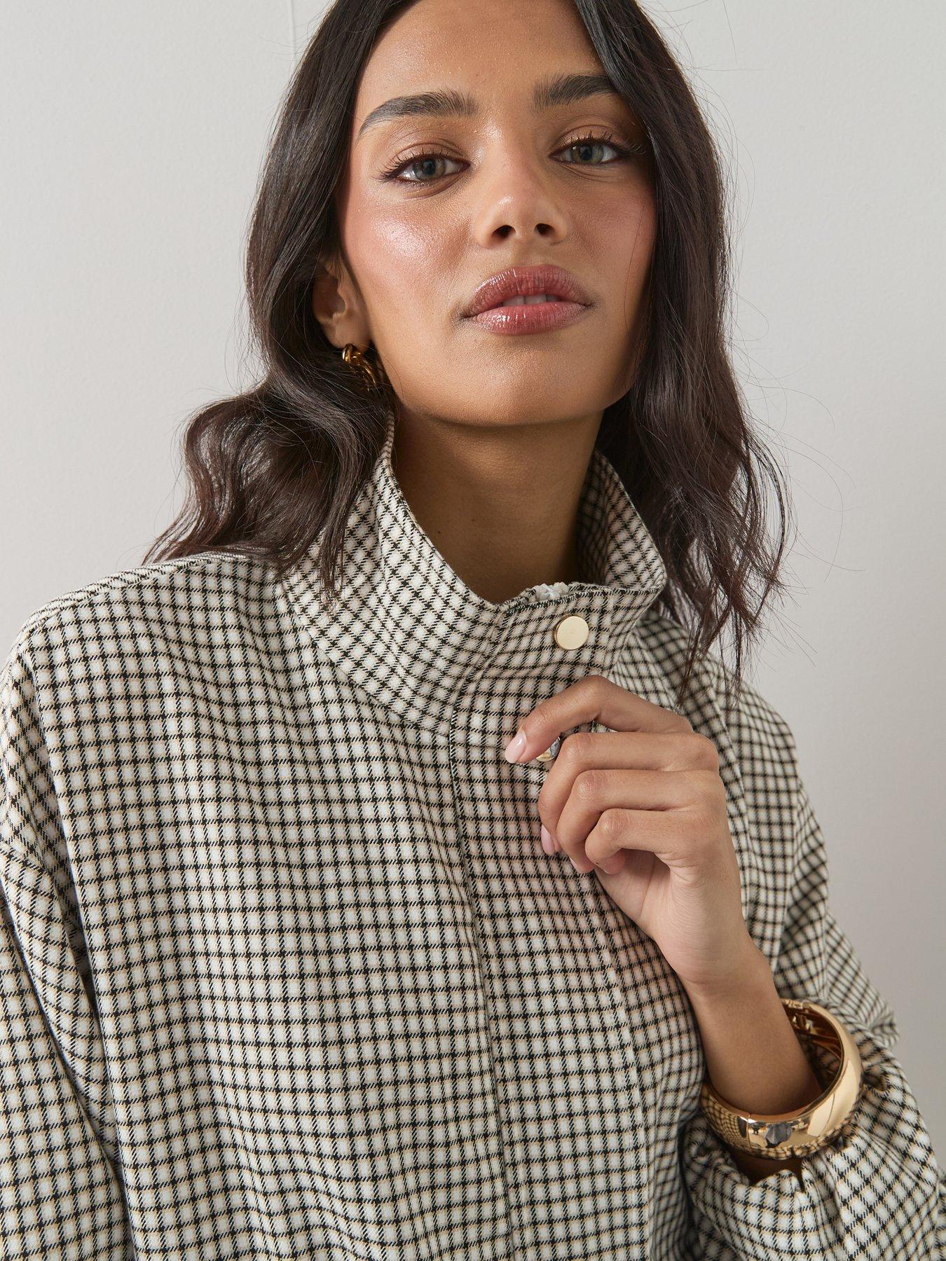the-very-collection-bubble-hem-check-jacket-printoutfit