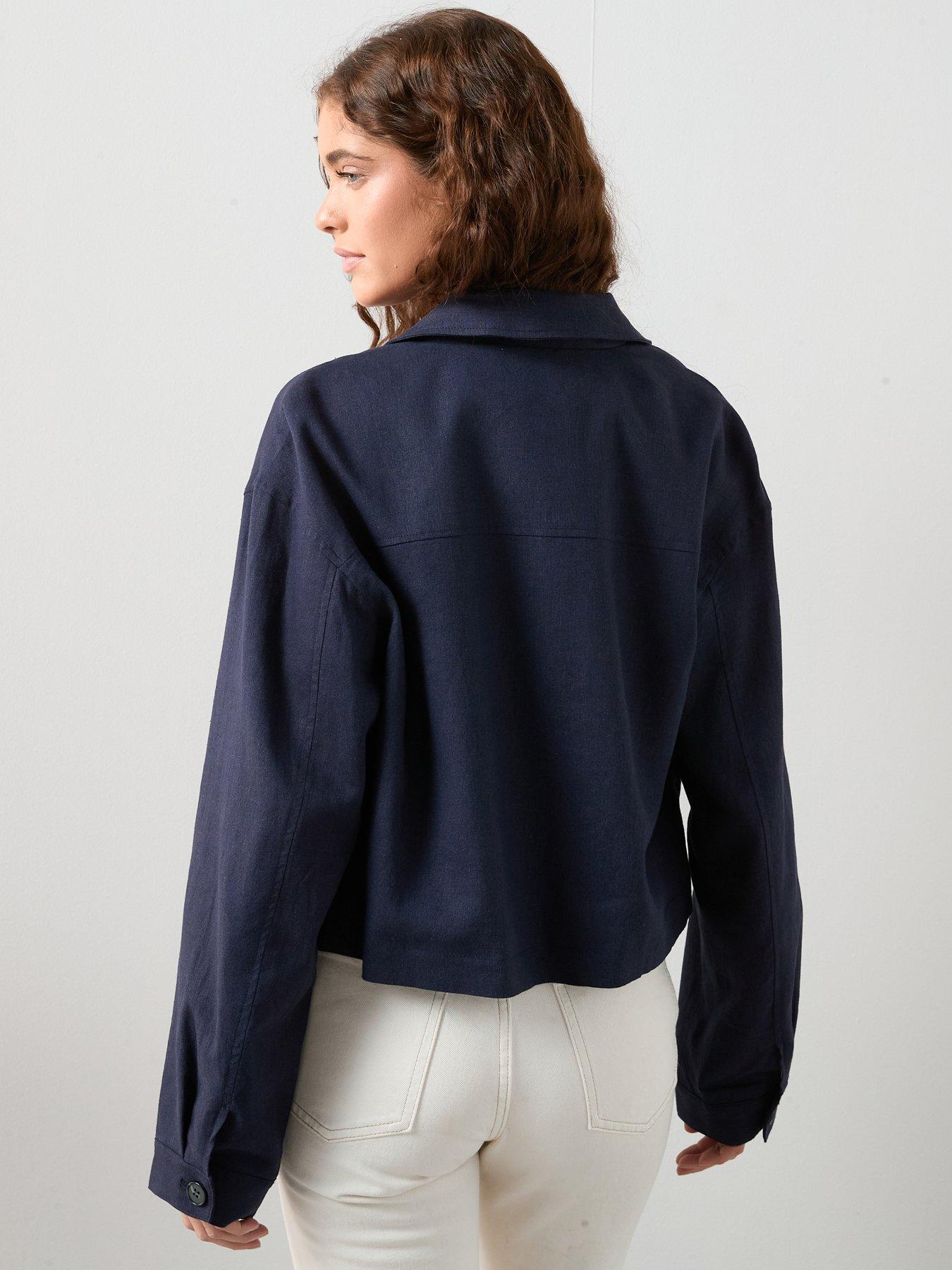 Image 2 of 7 of The Very Collection Linen Blend Utility Jacket With Contrast Lining