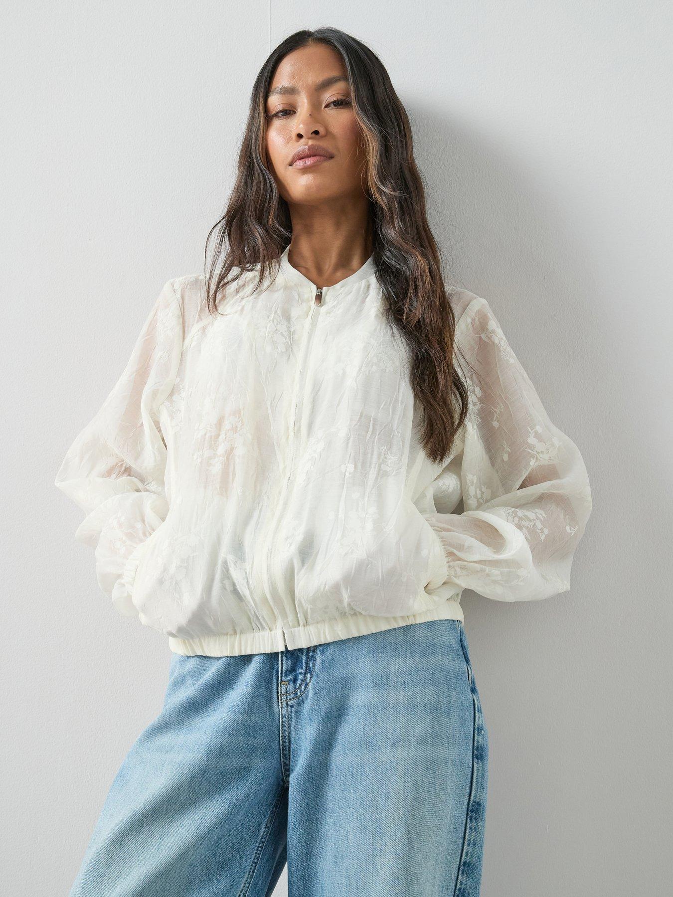 The Very Collection Sheer Lightweight Technical Jacket - Cream