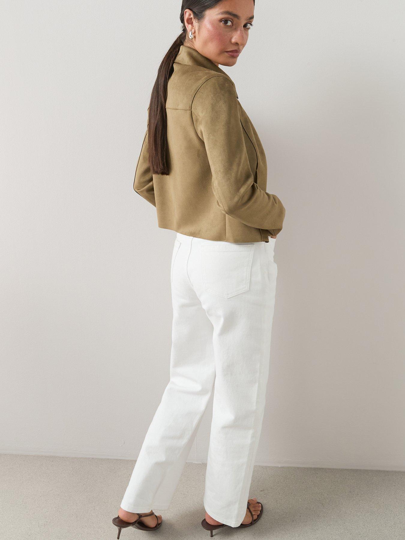 Image 6 of 6 of The Very Collection Faux Suede Jacket - Khaki