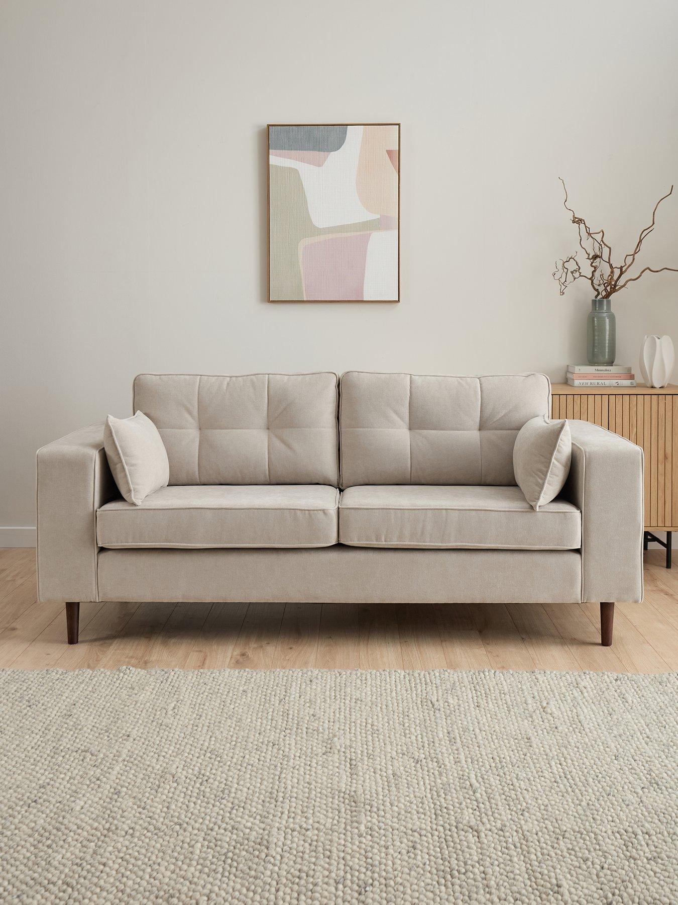 The Very Collection Zena 3 Seater Fabric Sofa - Natural - FSC® Certified