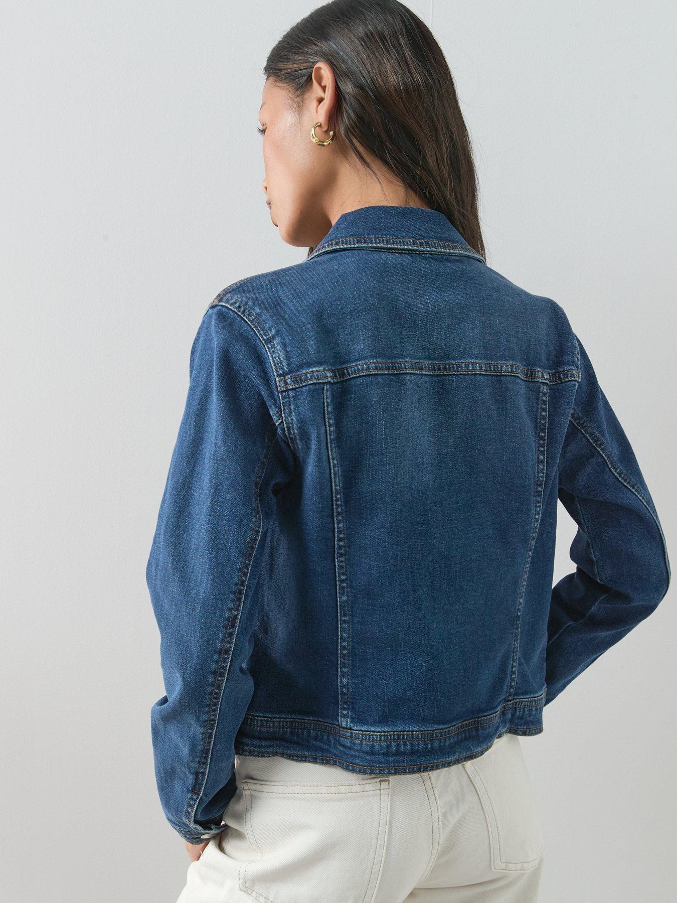 Image 2 of 6 of The Very Collection Denim Western Jacket With Stretch - Dark Wash