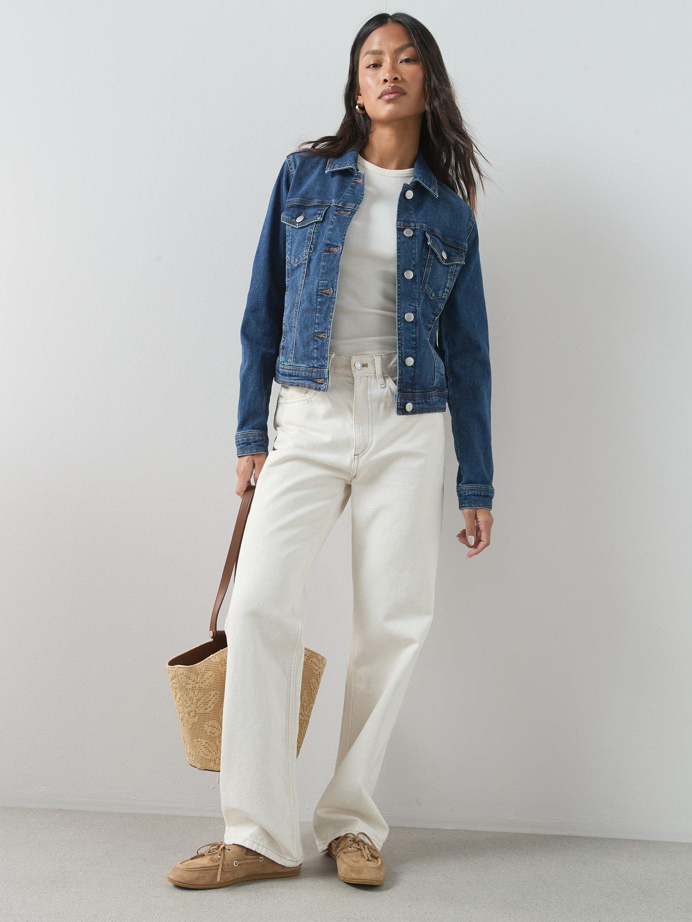 Image 3 of 6 of The Very Collection Denim Western Jacket With Stretch - Dark Wash