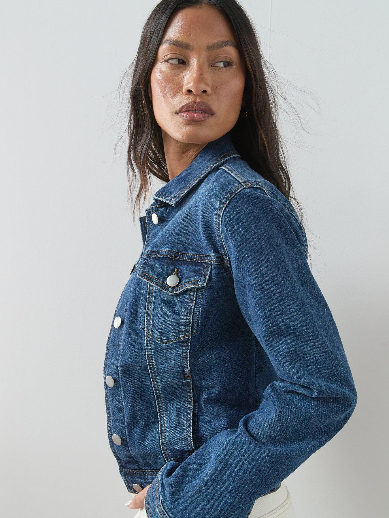Image 4 of 6 of The Very Collection Denim Western Jacket With Stretch - Dark Wash