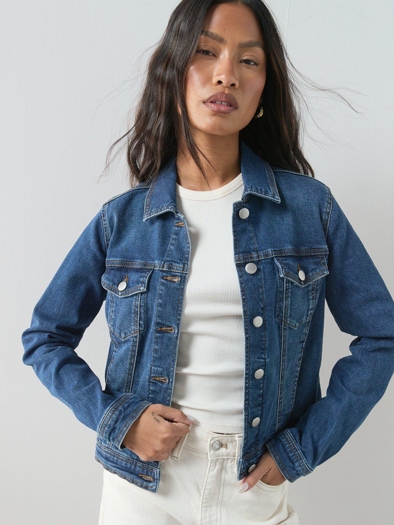 Image 5 of 6 of The Very Collection Denim Western Jacket With Stretch - Dark Wash