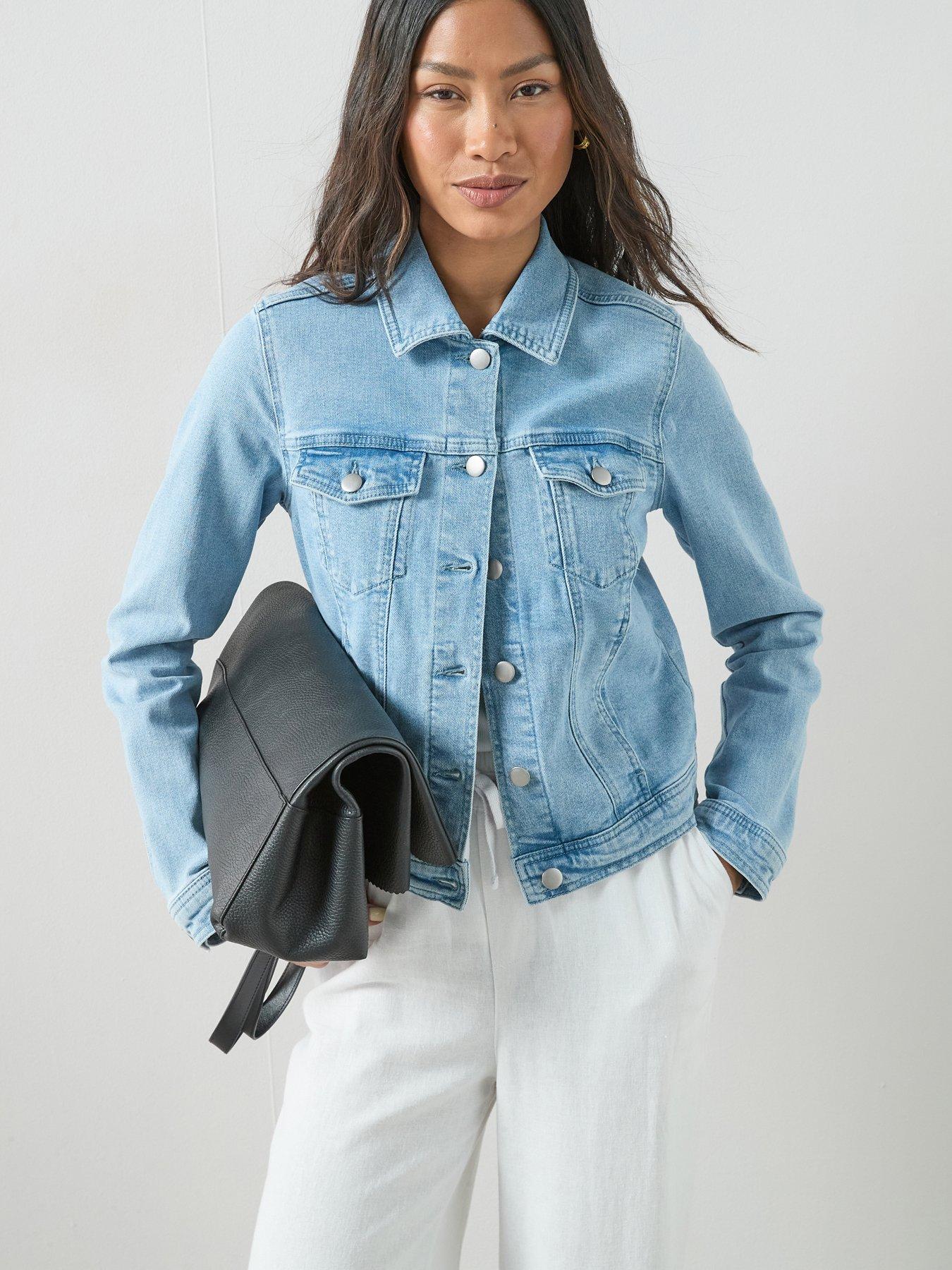 Image 1 of 7 of The Very Collection Denim Western Jacket With Stretch