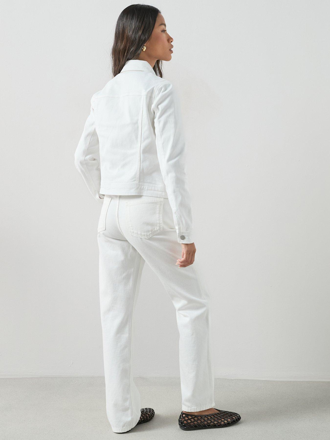 Image 2 of 7 of The Very Collection Denim Western Jacket With Stretch - White