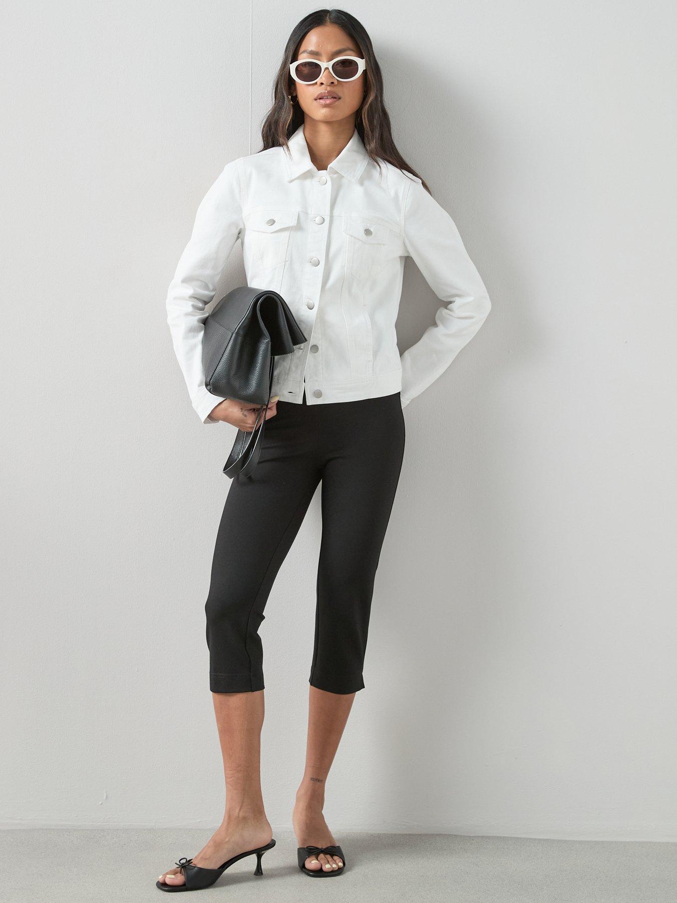 Image 6 of 7 of The Very Collection Denim Western Jacket With Stretch - White