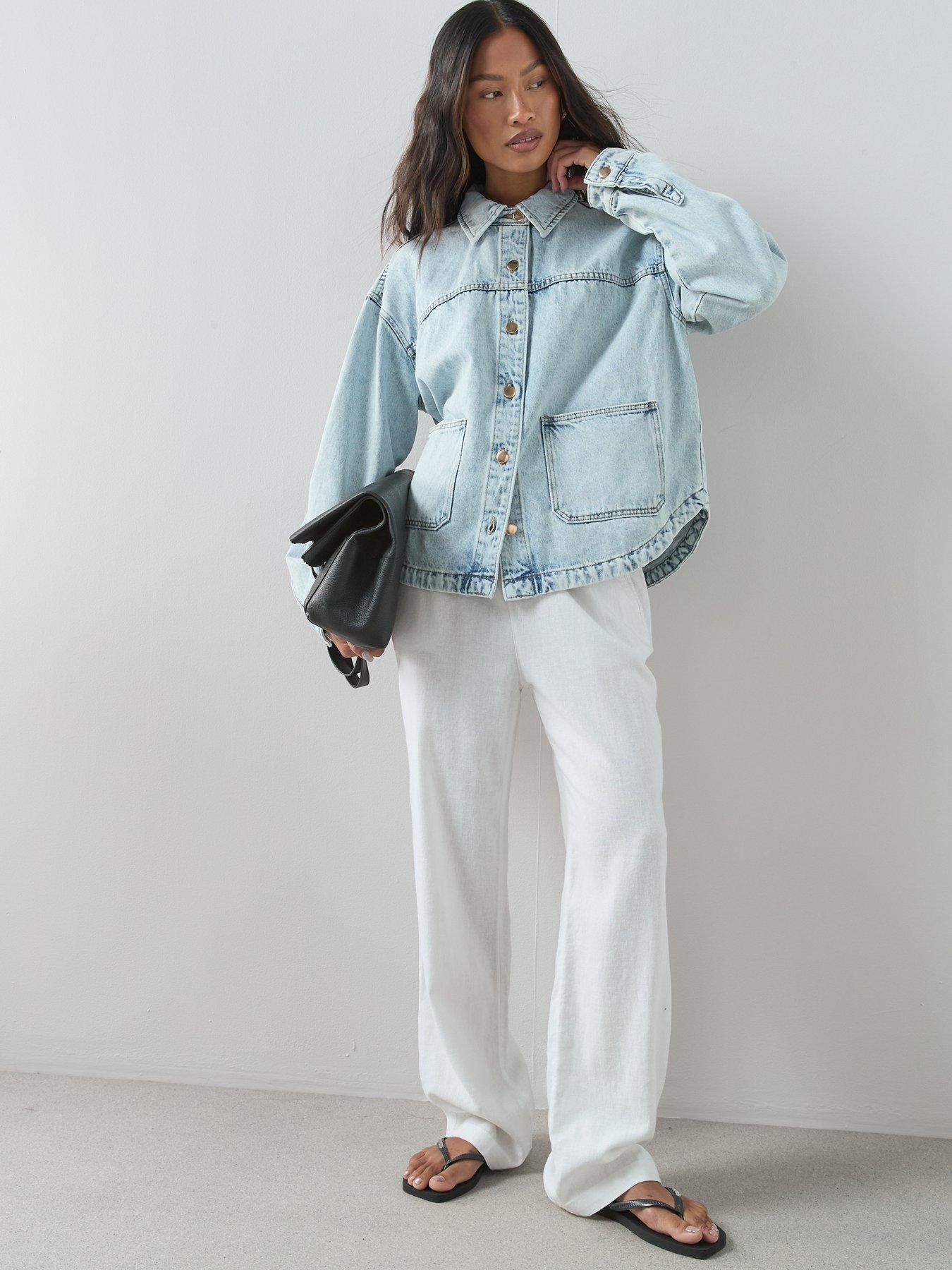 Image 3 of 6 of The Very Collection Relaxed Fit Denim Jacket - Light Wash