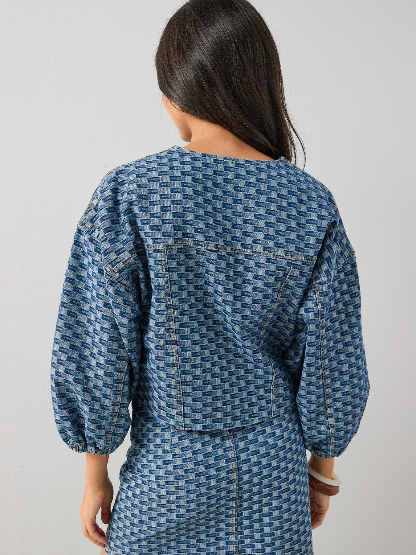 the-very-collection-denim-jacquard-top-co-ordstillFront
