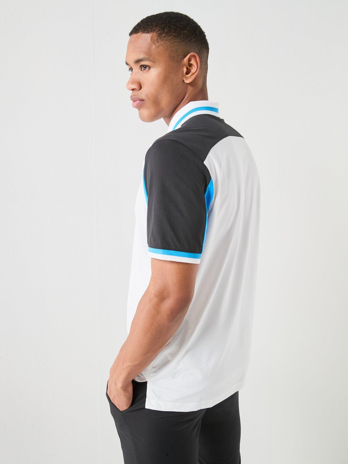 Image 2 of 6 of adidas Mens Golf Beyond Vent Polo Shirt - White/Blue