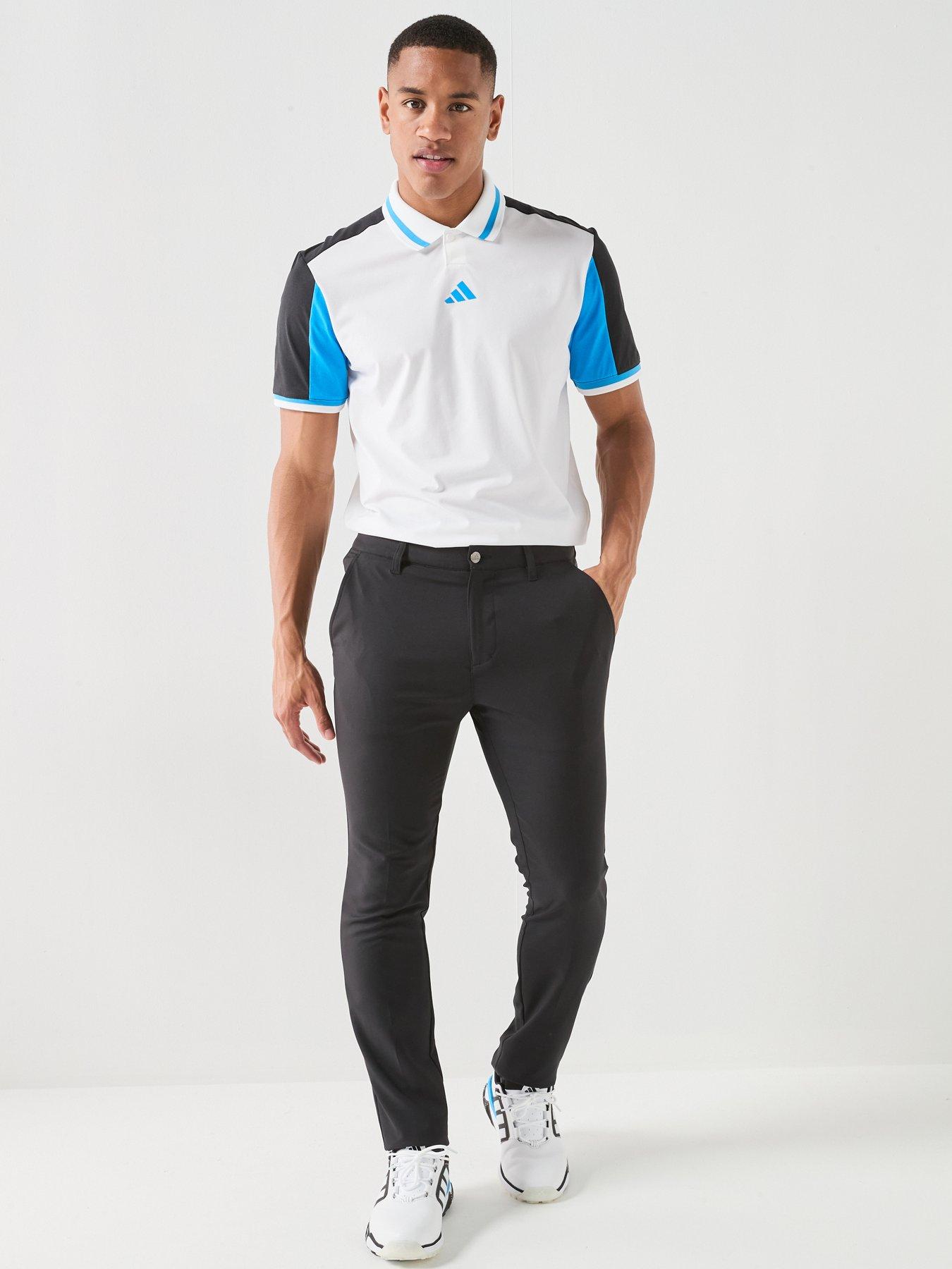 Image 3 of 6 of adidas Mens Golf Beyond Vent Polo Shirt - White/Blue