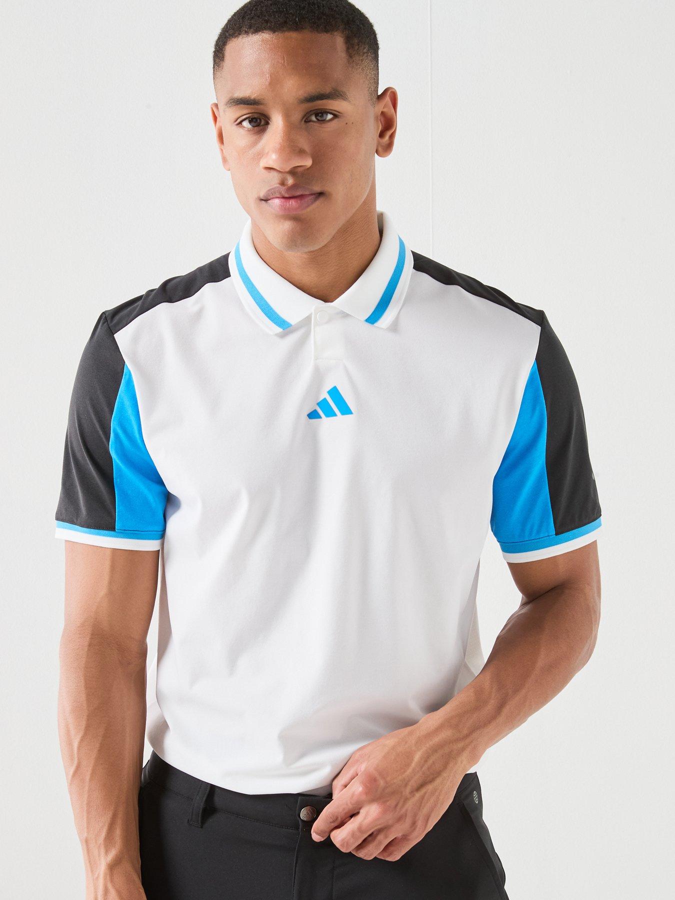Image 5 of 6 of adidas Mens Golf Beyond Vent Polo Shirt - White/Blue