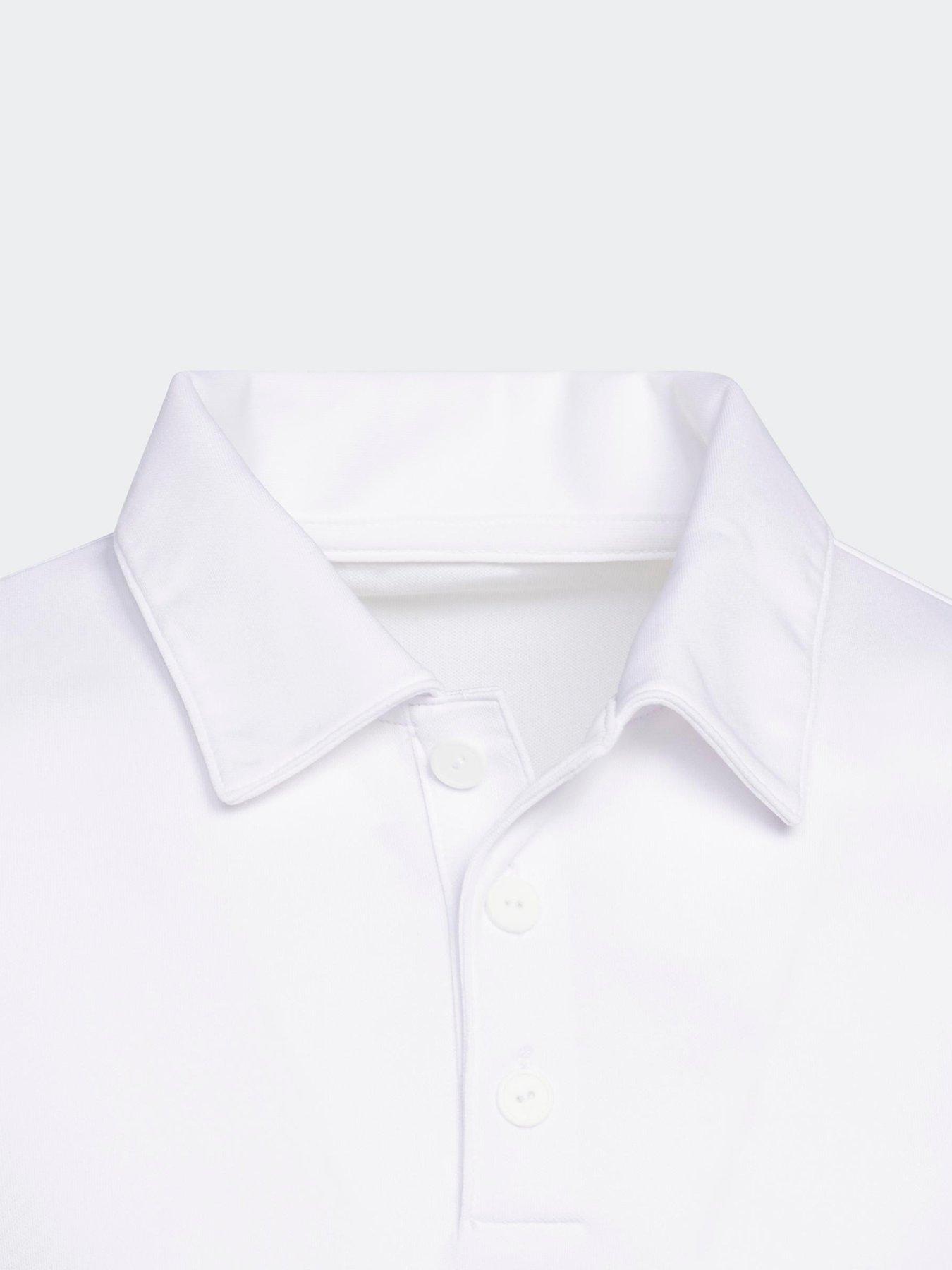 Image 4 of 5 of adidas Boys Golf Performance Polo Shirt - White