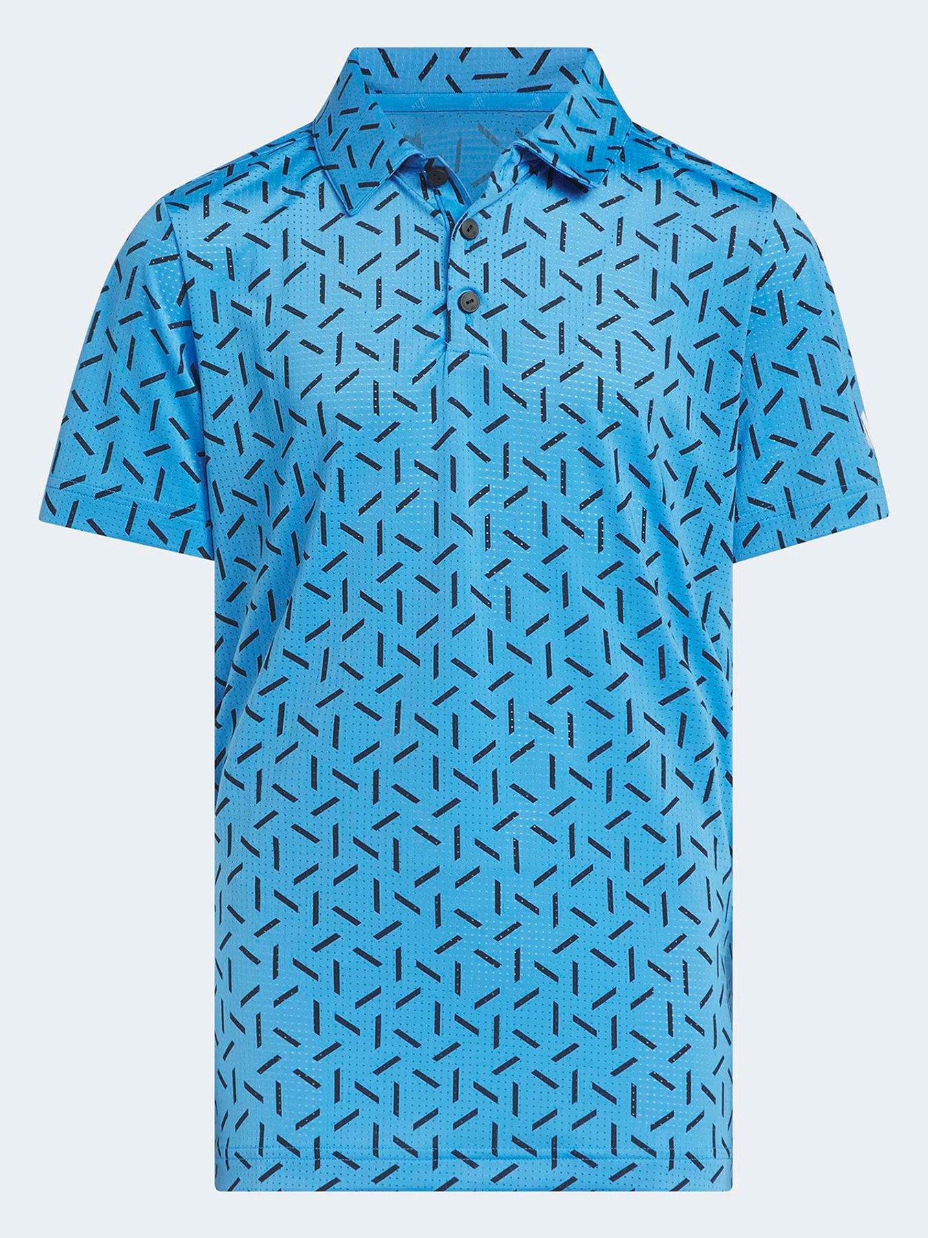 Image 1 of 5 of adidas Boys Golf Climacool Mesh Polo Shirt - Blue