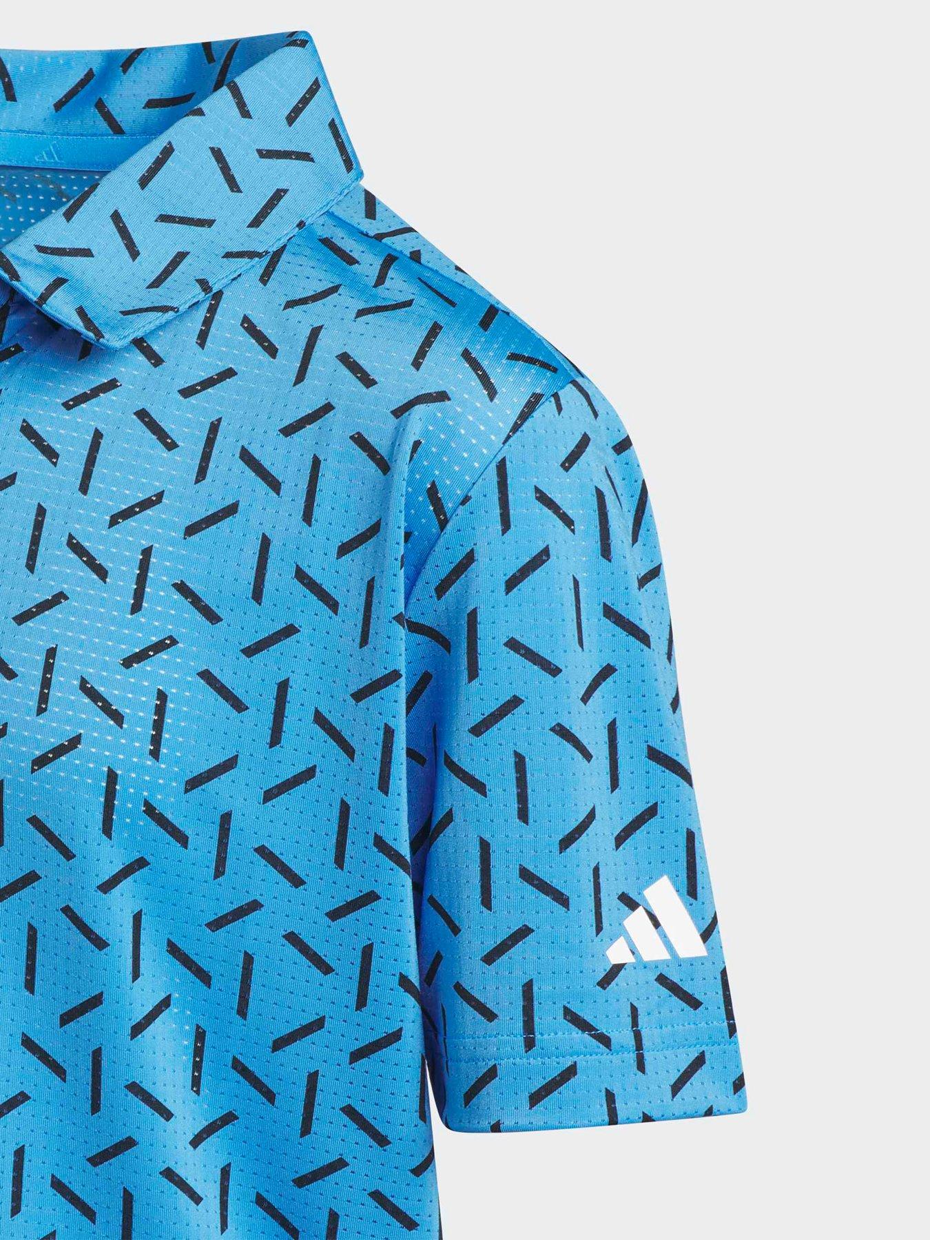 Image 3 of 5 of adidas Boys Golf Climacool Mesh Polo Shirt - Blue